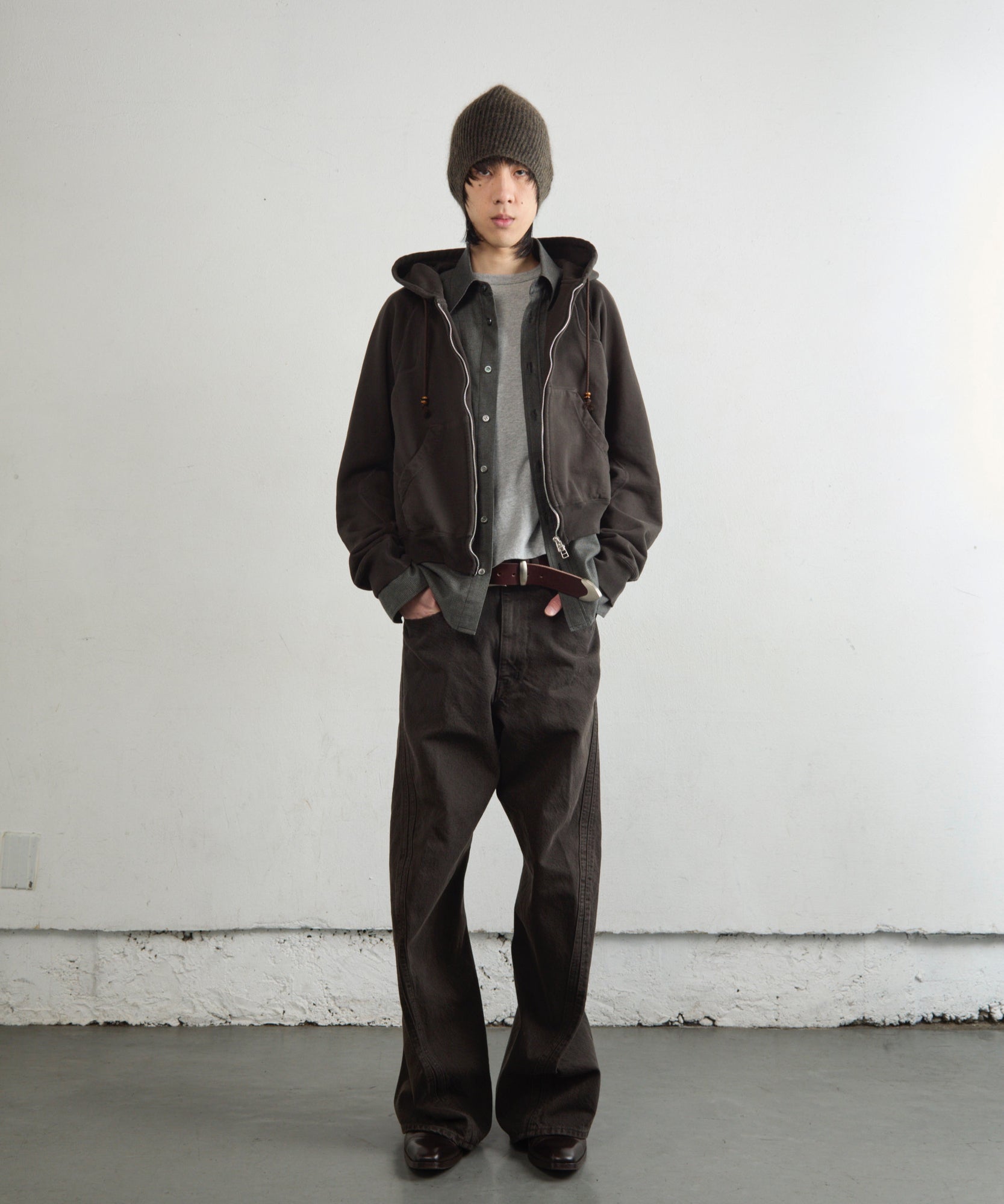 NVRFRGT ネバーフォーゲット デニム 立体裁断 3D ワイド オーバーダイ ダークグレー  通販  正規取扱店 INPUT 広島