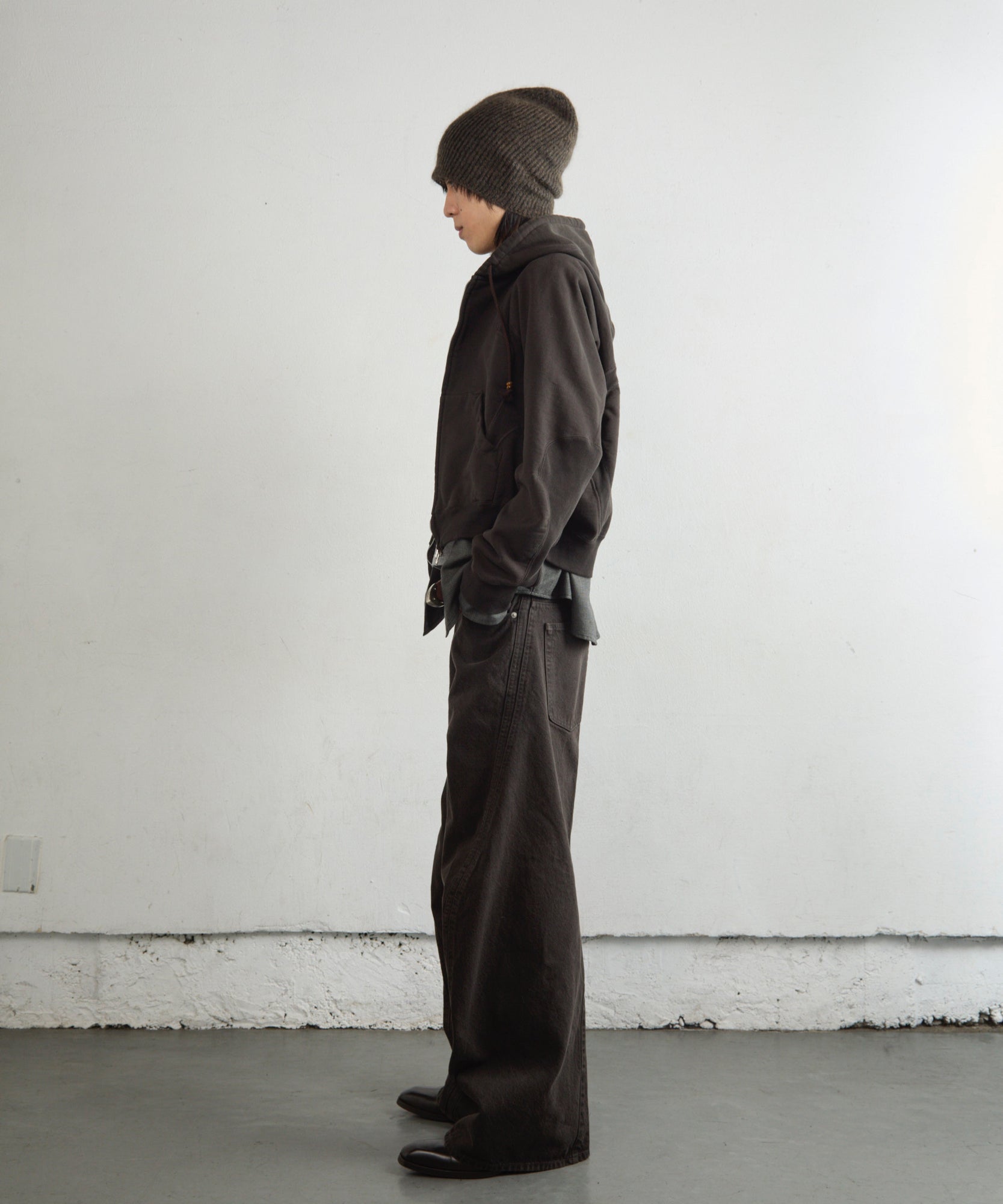 NVRFRGT ネバーフォーゲット デニム 立体裁断 3D ワイド オーバーダイ ダークグレー  通販  正規取扱店 INPUT 広島