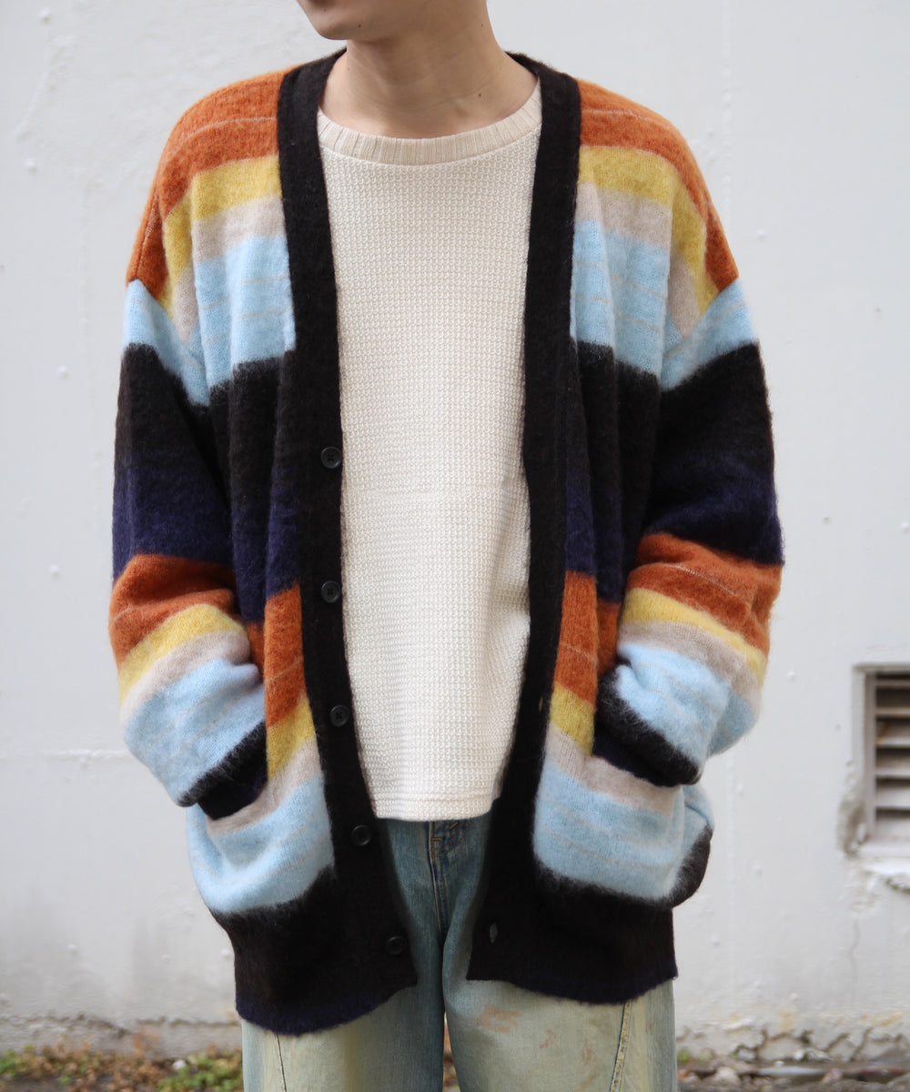 COLOR COMBINATION MOHAIR CARDIGAN