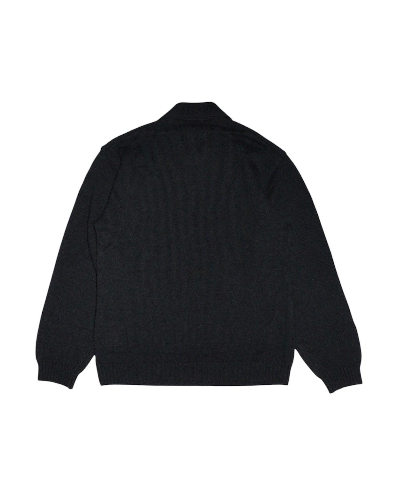 ALPACA POLO COLLAR KNIT SHIRT "BLACK"