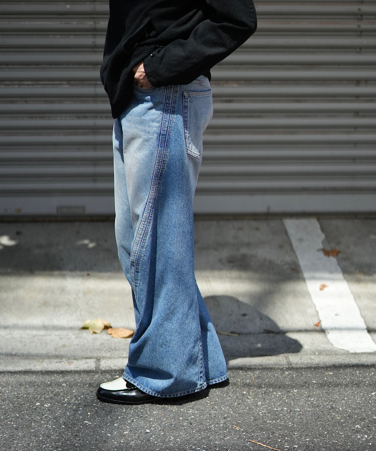 3D TWISTED WIDE LEG JEANS "VINTAGE FADED INDIGO"