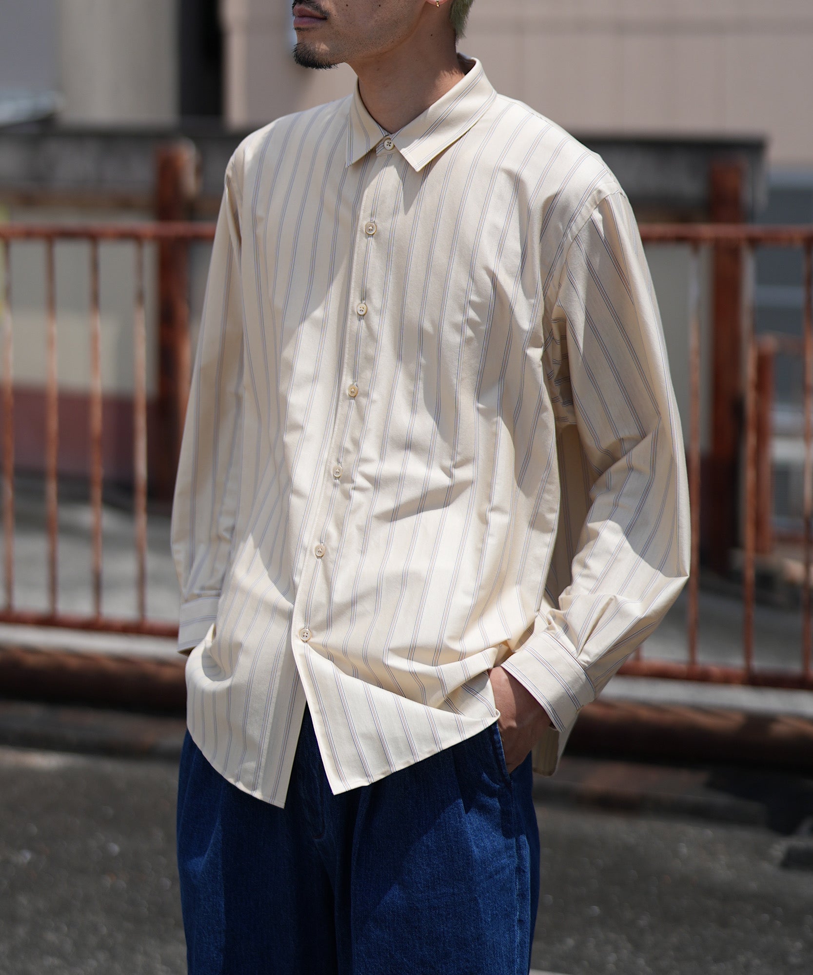 46G Atmosphere Stripe Shirt "BEIGE"