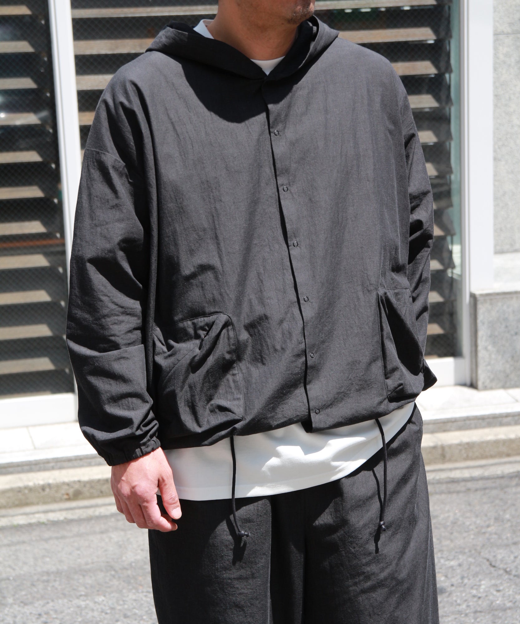 ワイドフーディーシャツ "SUMI"
