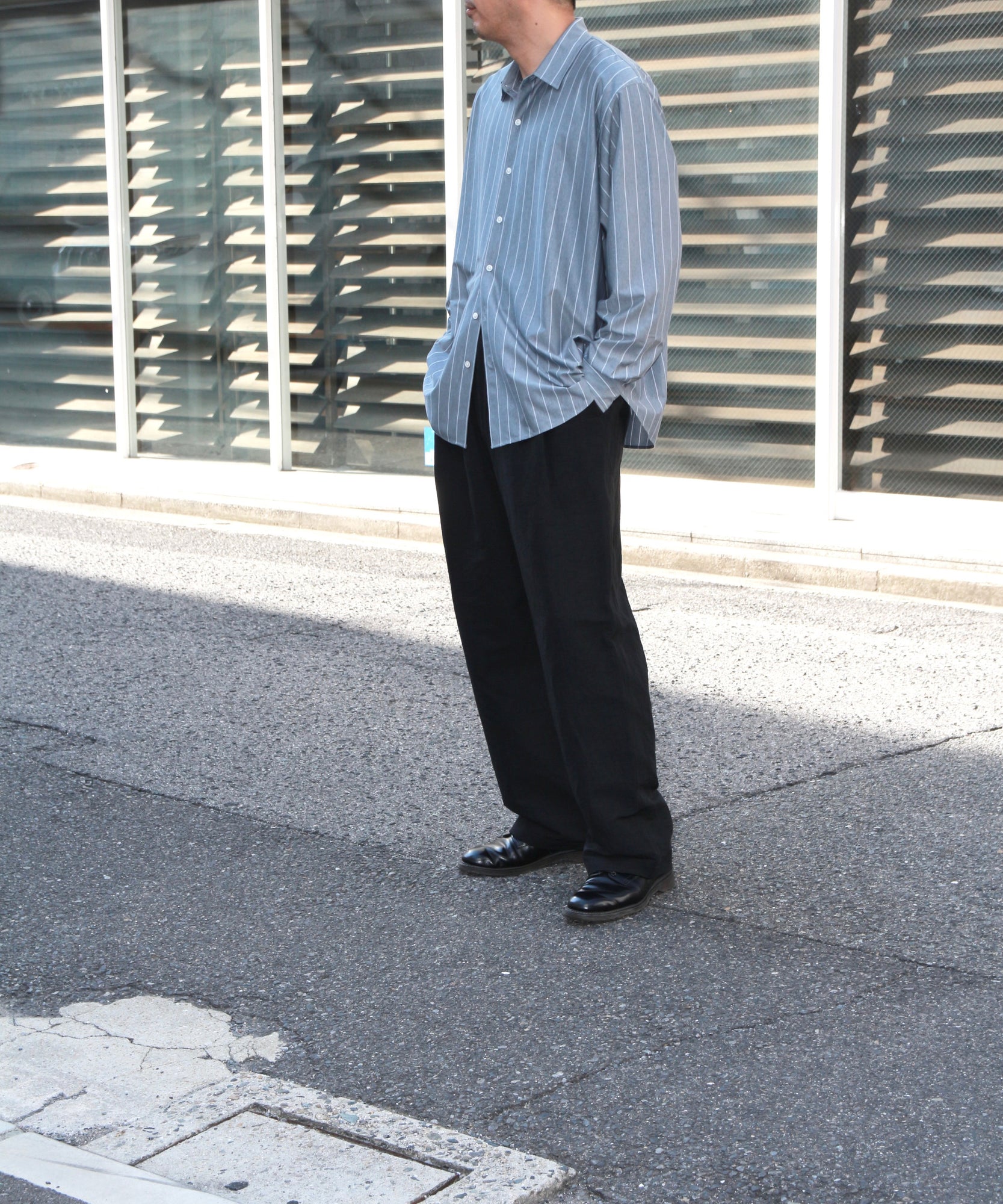 46G Atmosphere Stripe Shirt "BLUE(Gloucester Blue)"