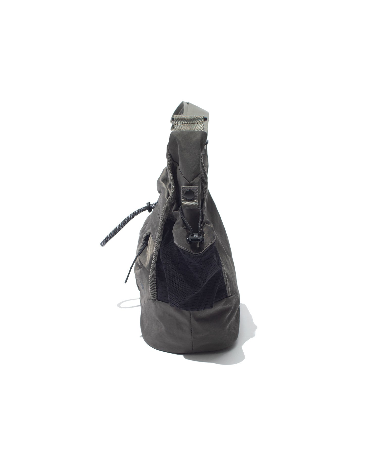 TEXTURED TWILL 2WAY SHOULDER TOTE "BLACK"