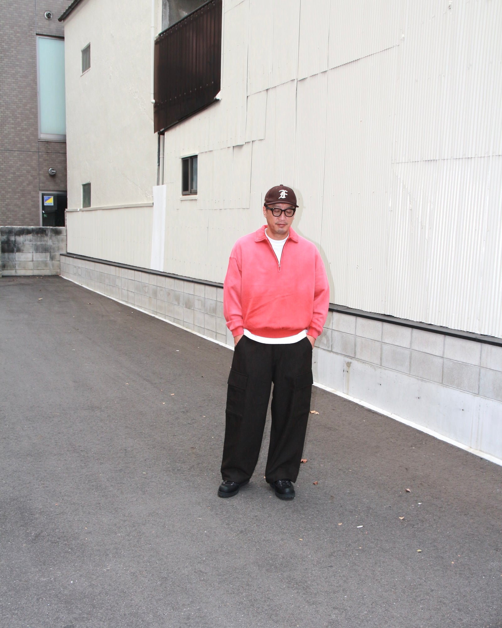 Vintage Half Zip Sweatshirt "FADED ORANGE"