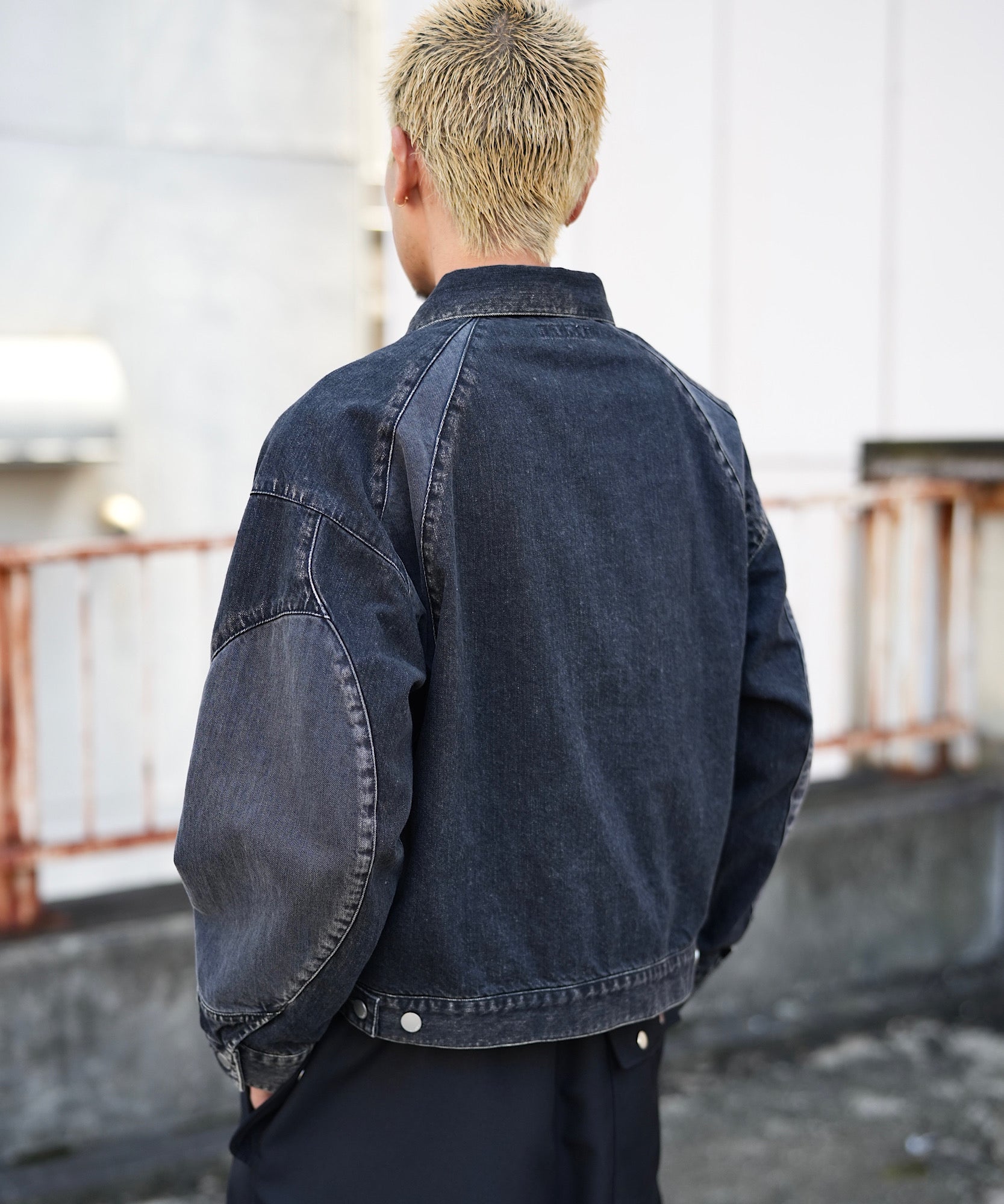 2TONE DENIM JACKET "BLACK"