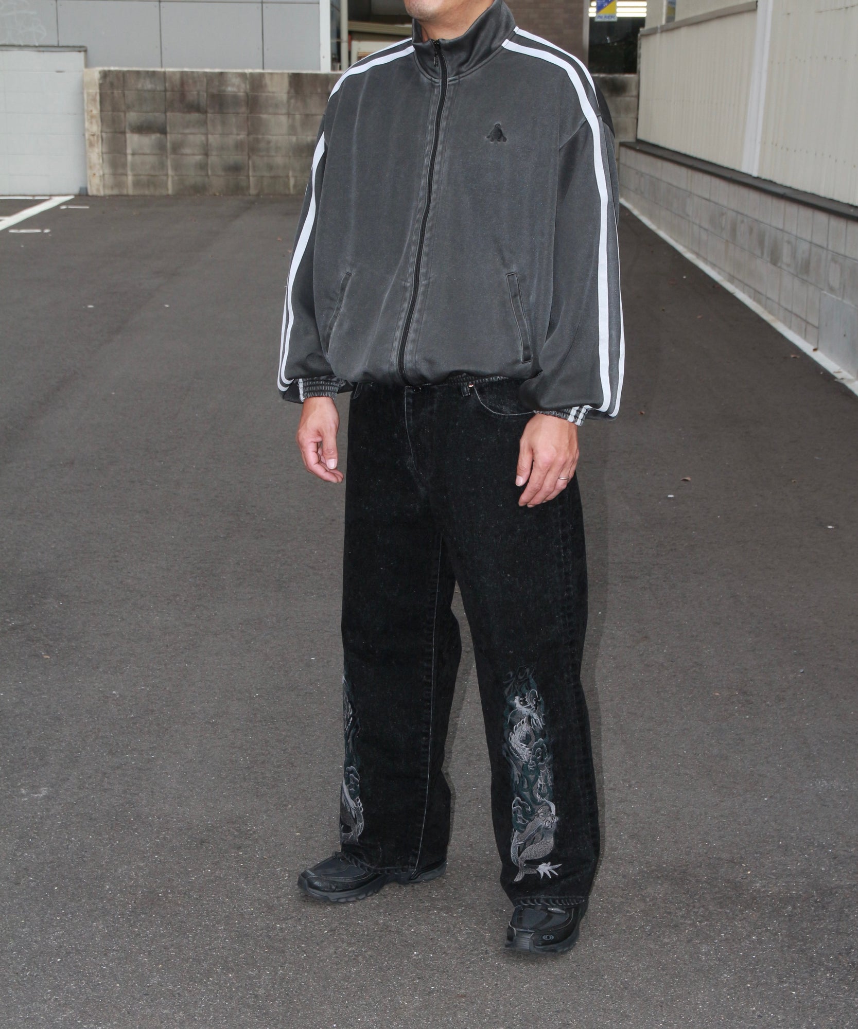 FADED BLACK TRACK JACKET "GREY"