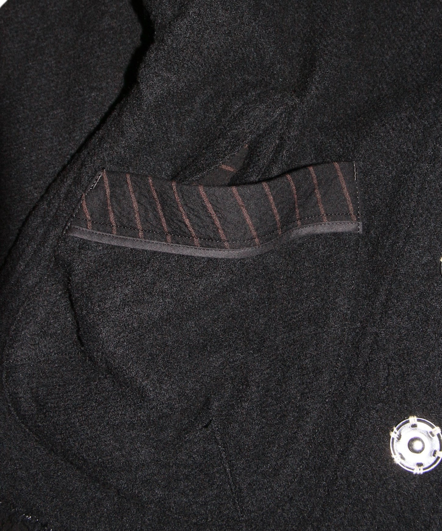 No-collar wool jacket "BLACK"
