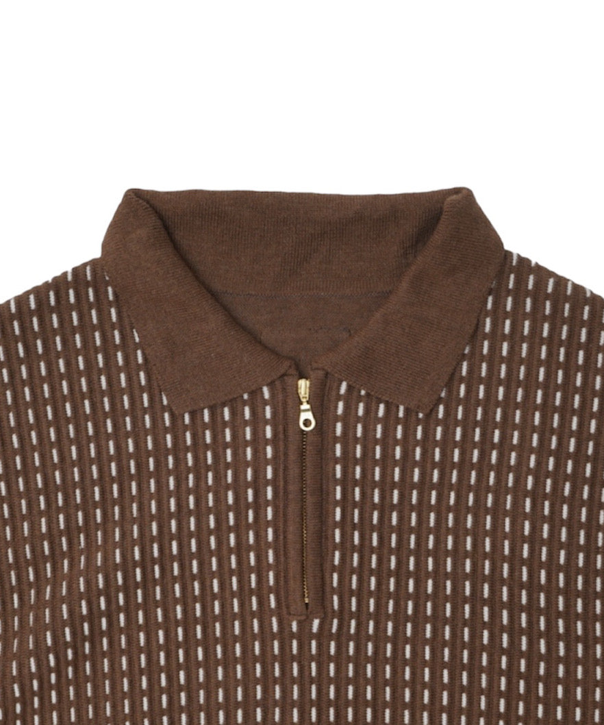 diidii knit polo "BROWN"