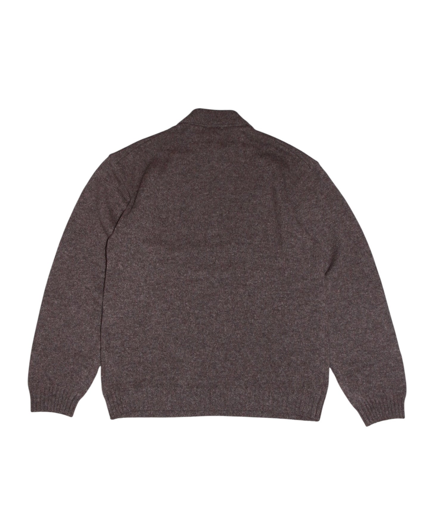 ALPACA POLO COLLAR KNIT SHIRT "BROWN"