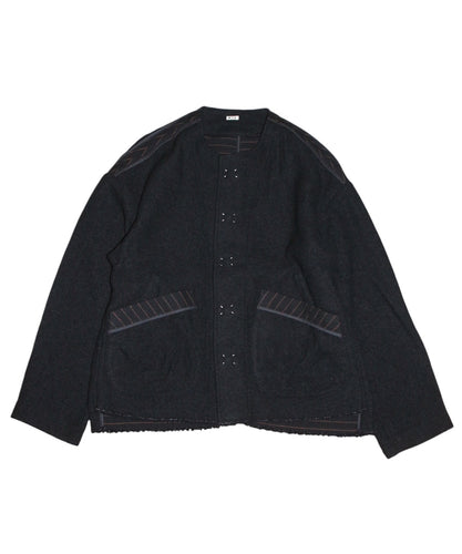 No-collar wool jacket 
