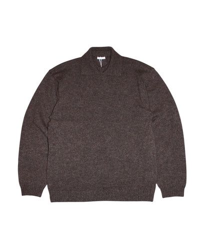 ALPACA POLO COLLAR KNIT SHIRT 