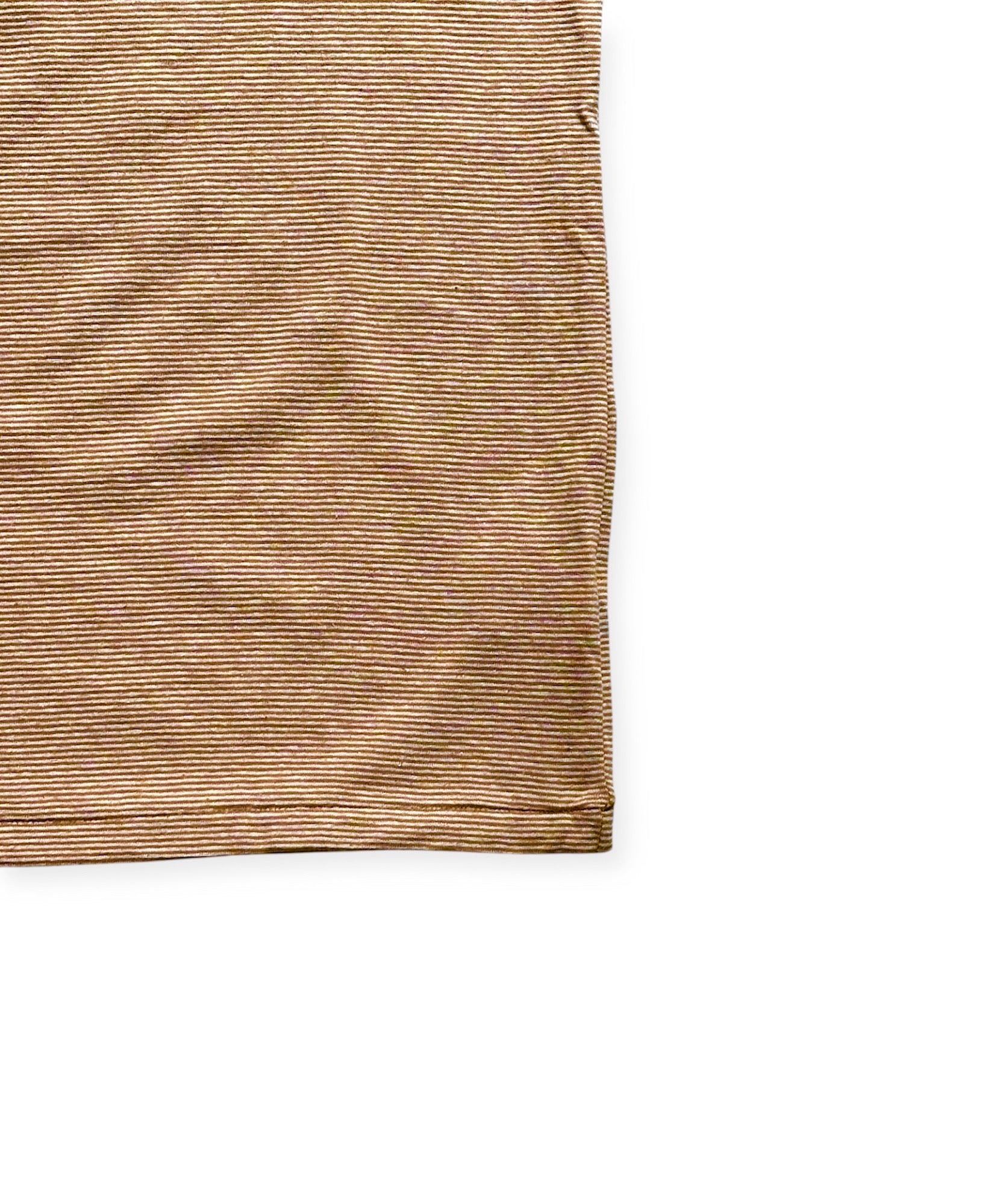 COTTON HEMP BORDER POCKET TEE "BROWN"
