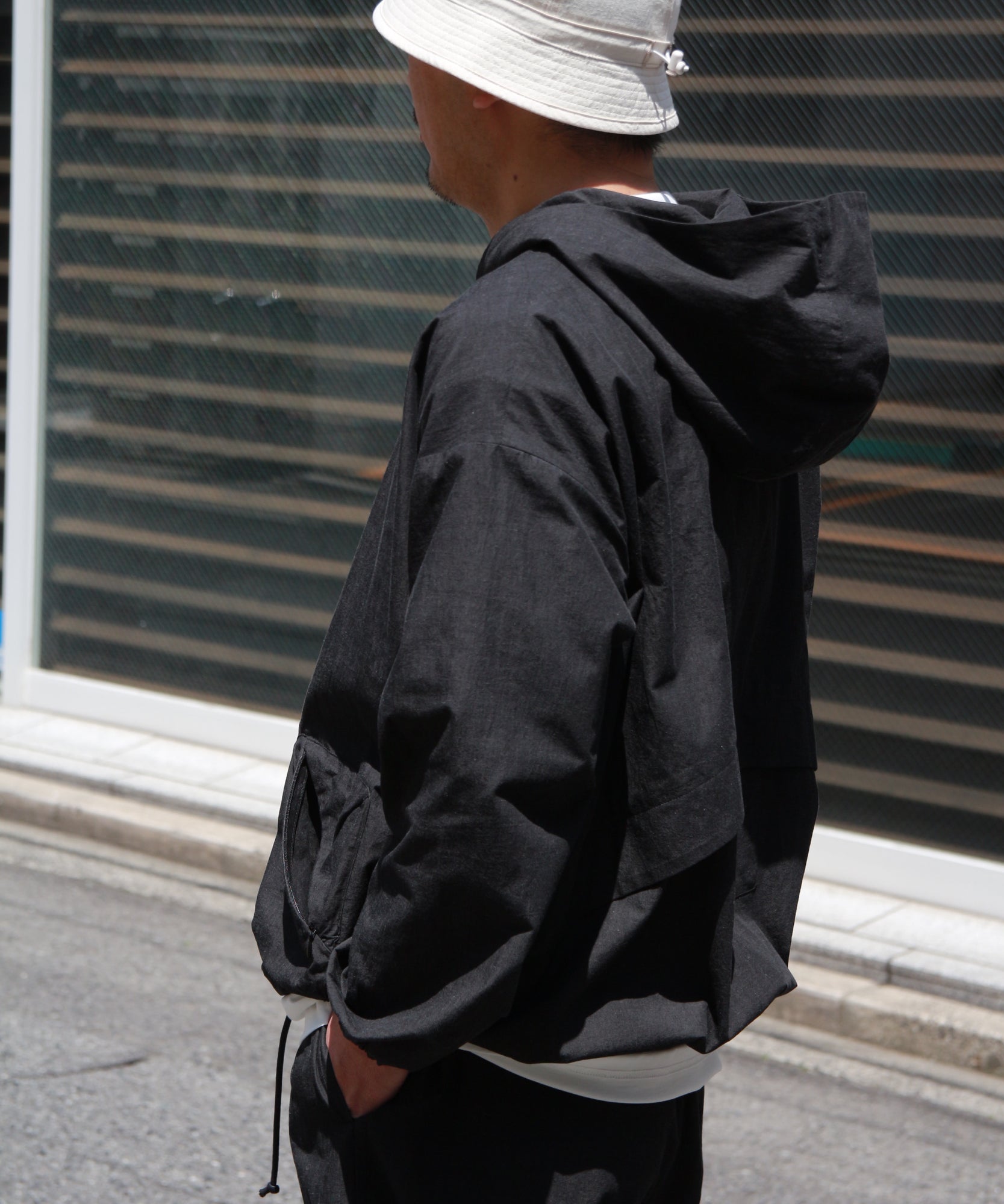 ワイドフーディーシャツ "SUMI"