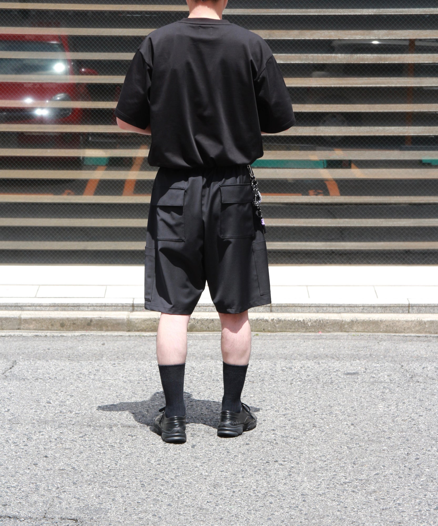 Side Pocket Wool Short Pants "BLACK"