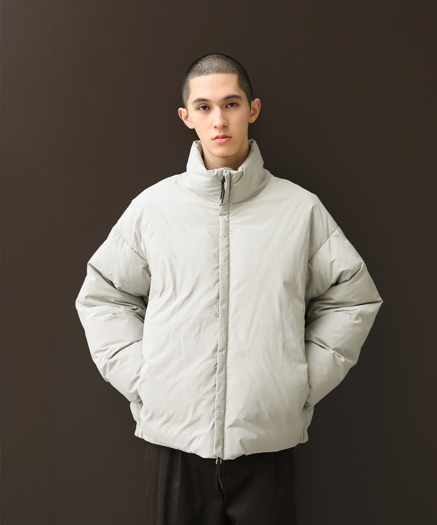 ANOTHER OFFICE アナザーオフィス アウター  ダウンジャケット　カーキグレー　ライトグレー 韓国ブランド  正規取扱店 INPUT 広島