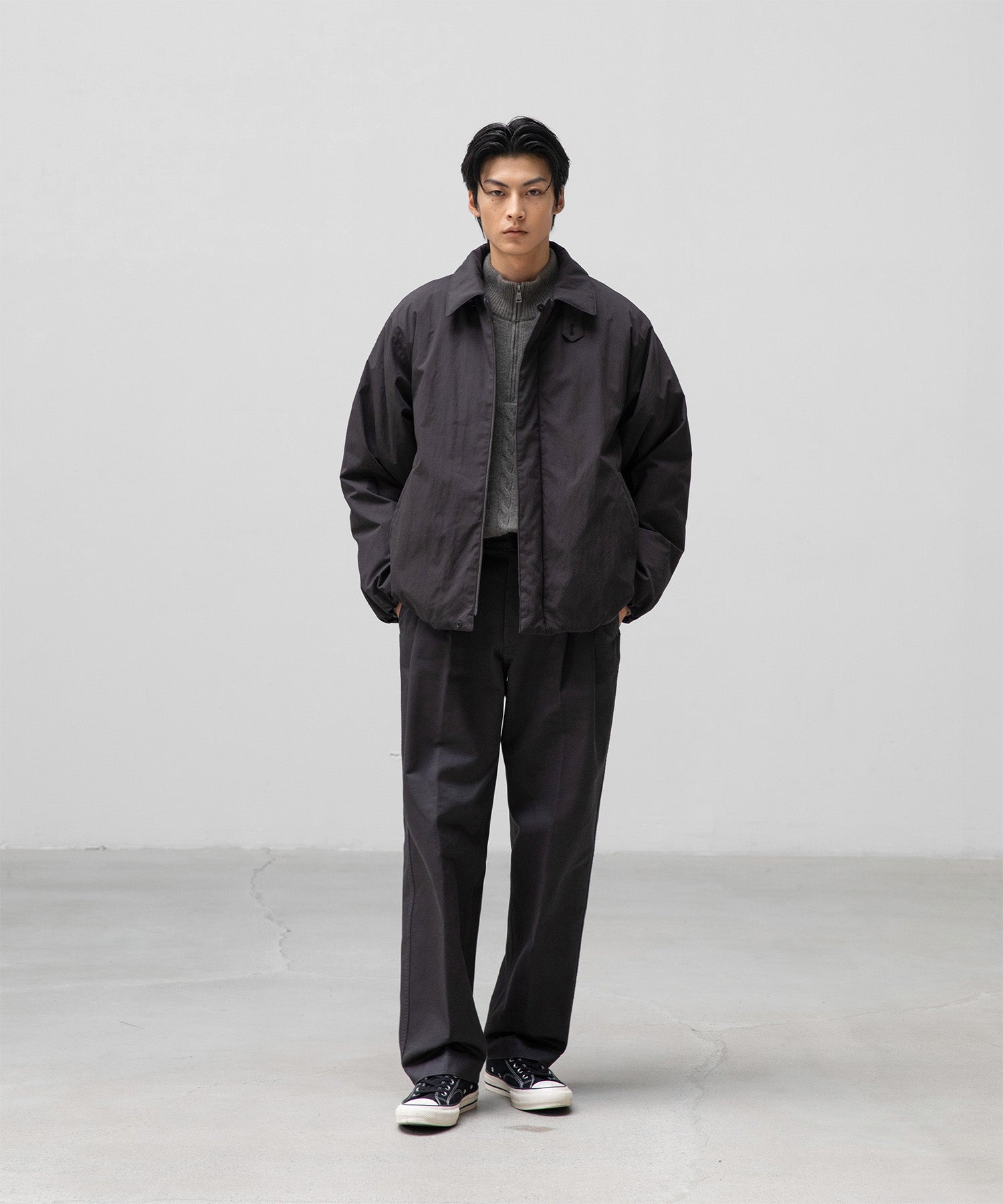 ANOTHER OFFICE アナザーオフィス アウター  中綿ジャケット　プリマロフト　チャコールグレー 韓国ブランド  正規取扱店 INPUT 広島