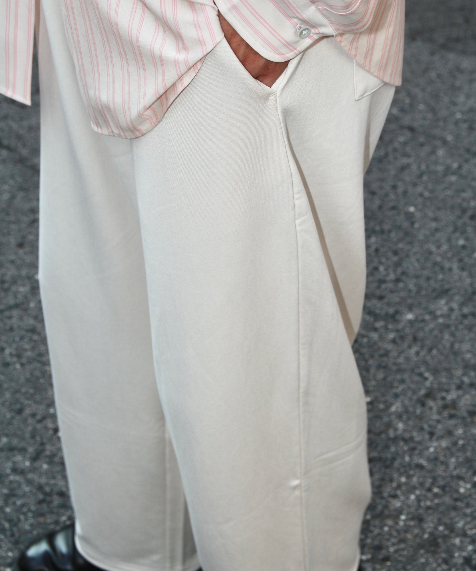 28G Cupro Easy Pants "WHITE(Oxford White)"