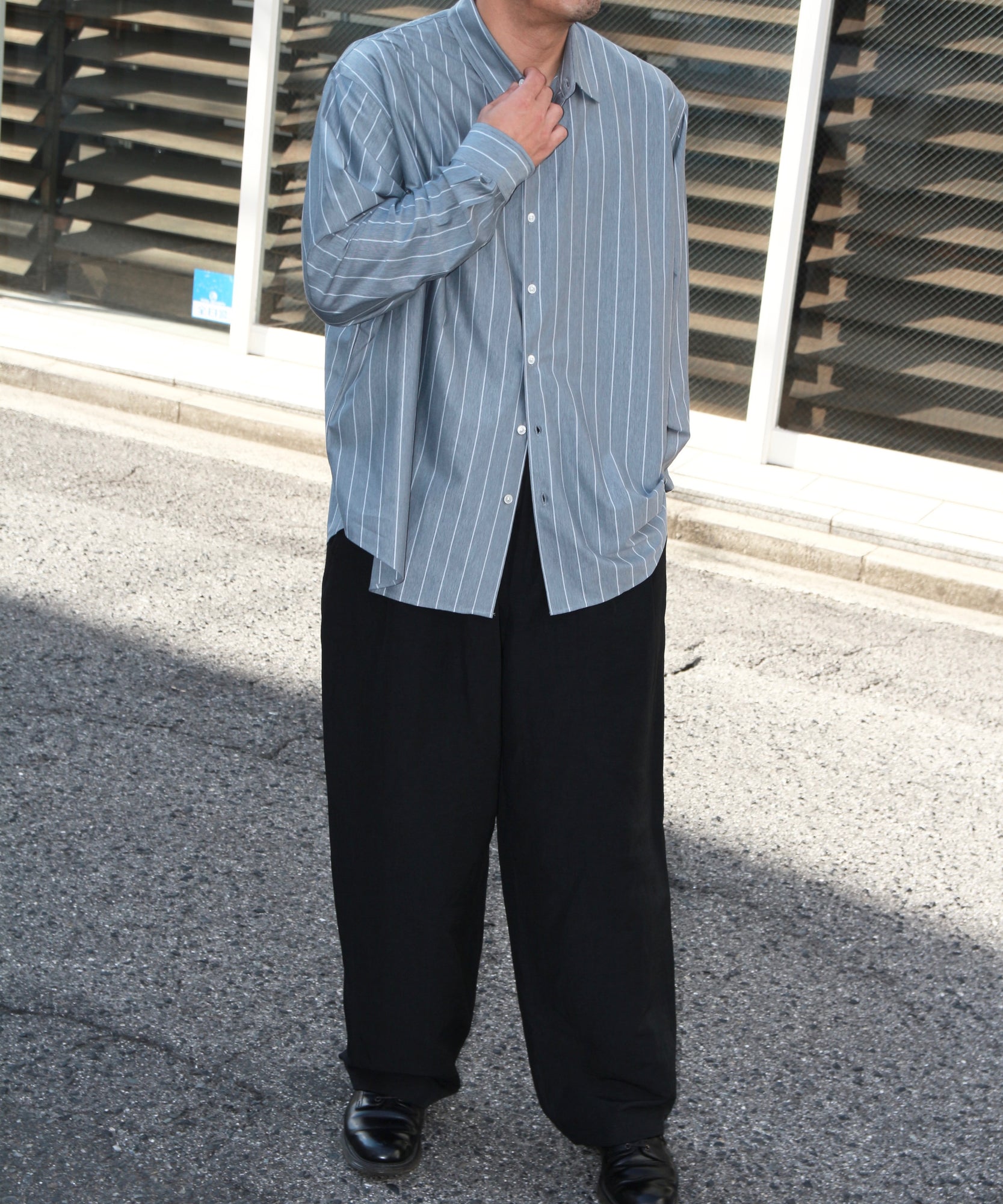 46G Atmosphere Stripe Shirt "BLUE(Gloucester Blue)"