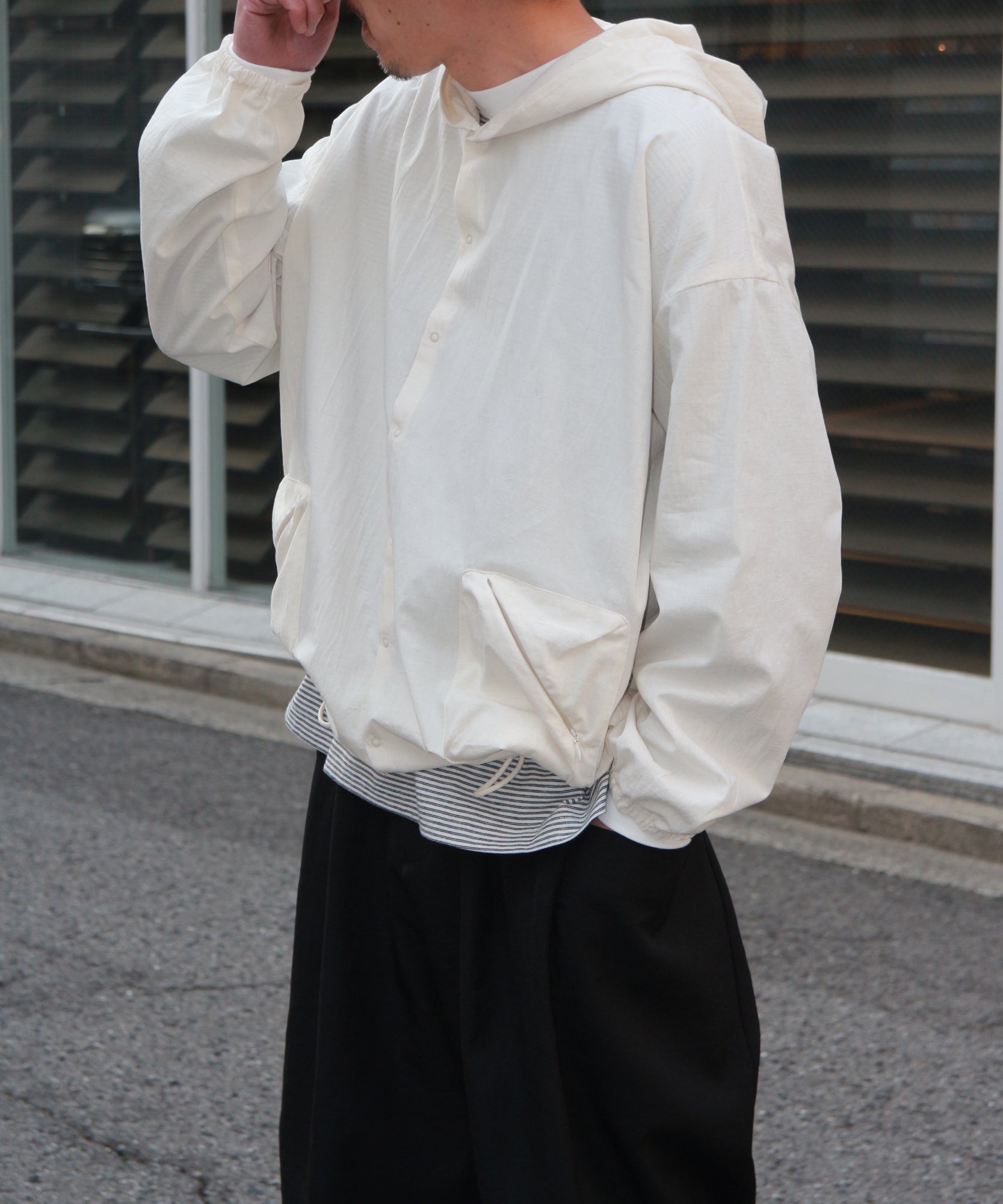 ワイドフーディーシャツ "KINARI"