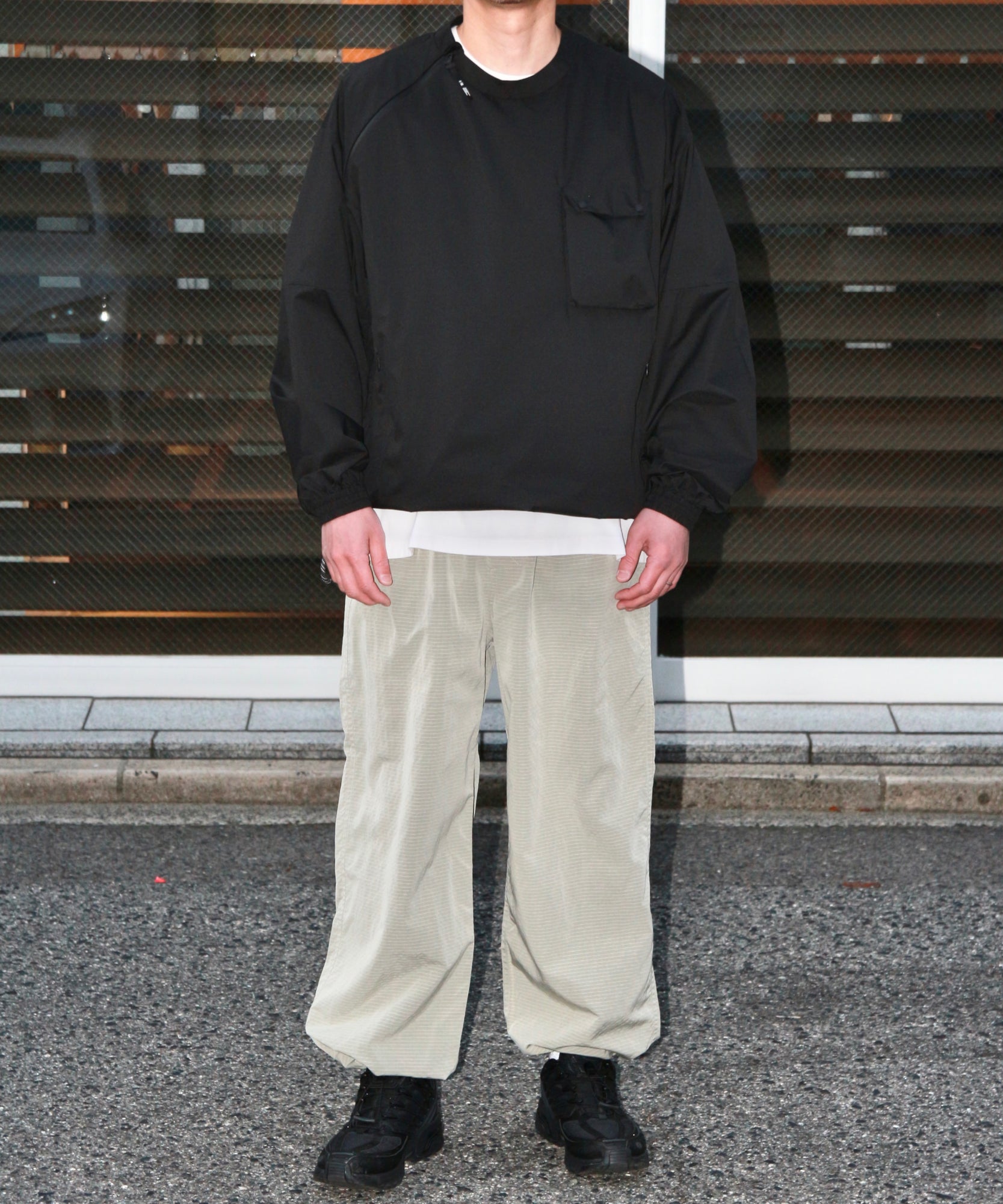 LIGHT GRID PANTS "CREAM"
