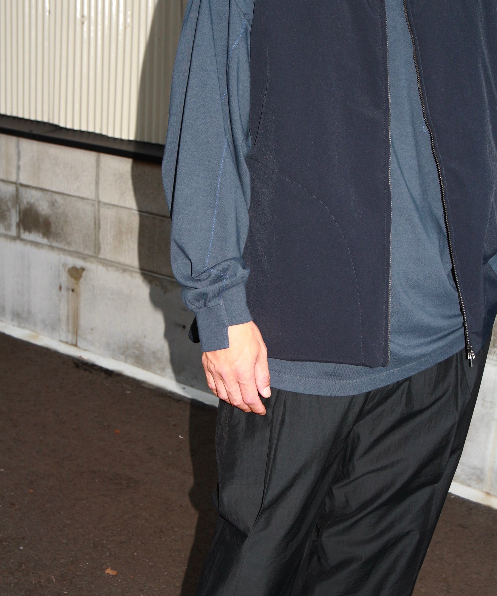 Stitch L/S T-shirt "CHARCOAL"