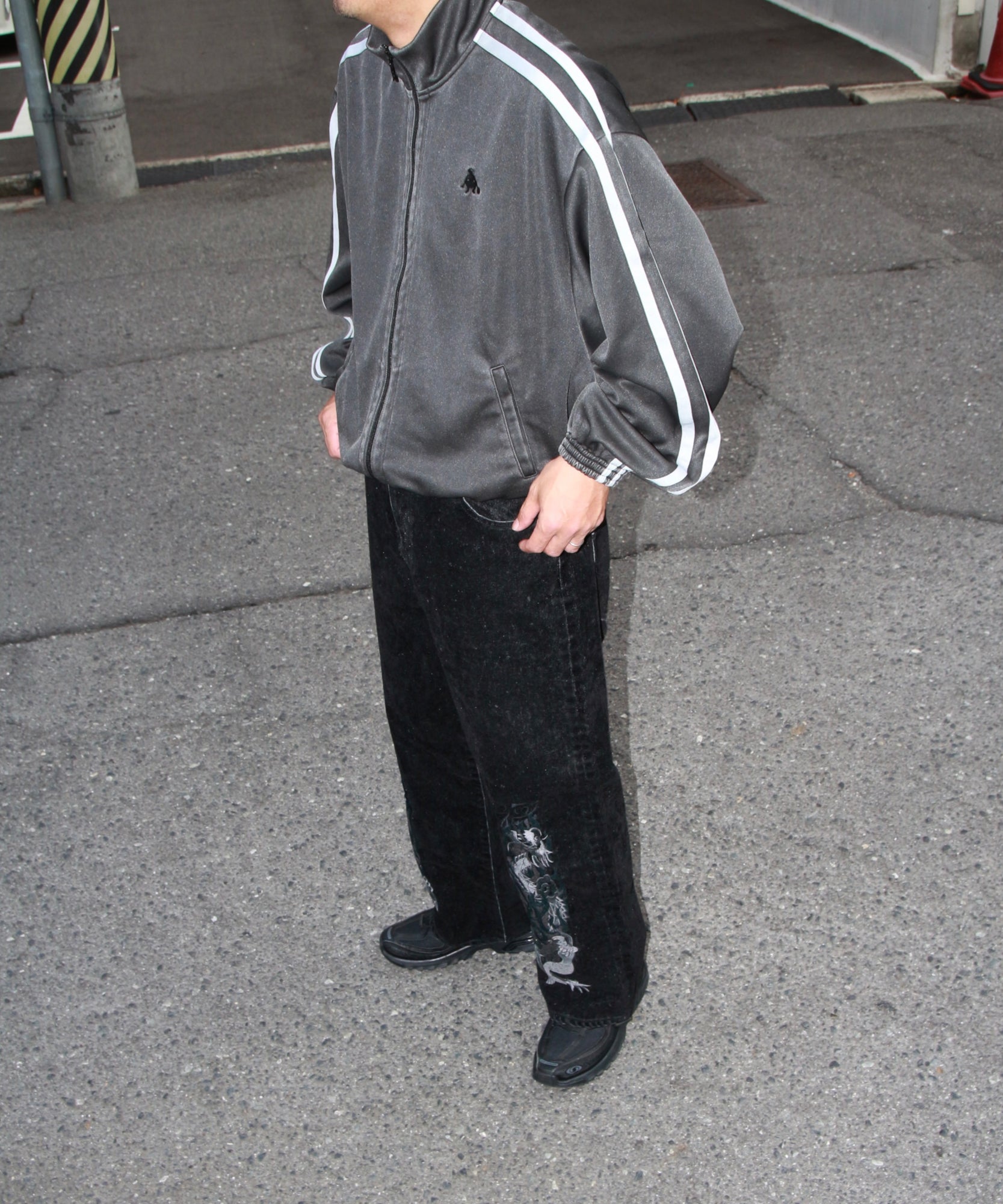 FADED BLACK TRACK JACKET "GREY"
