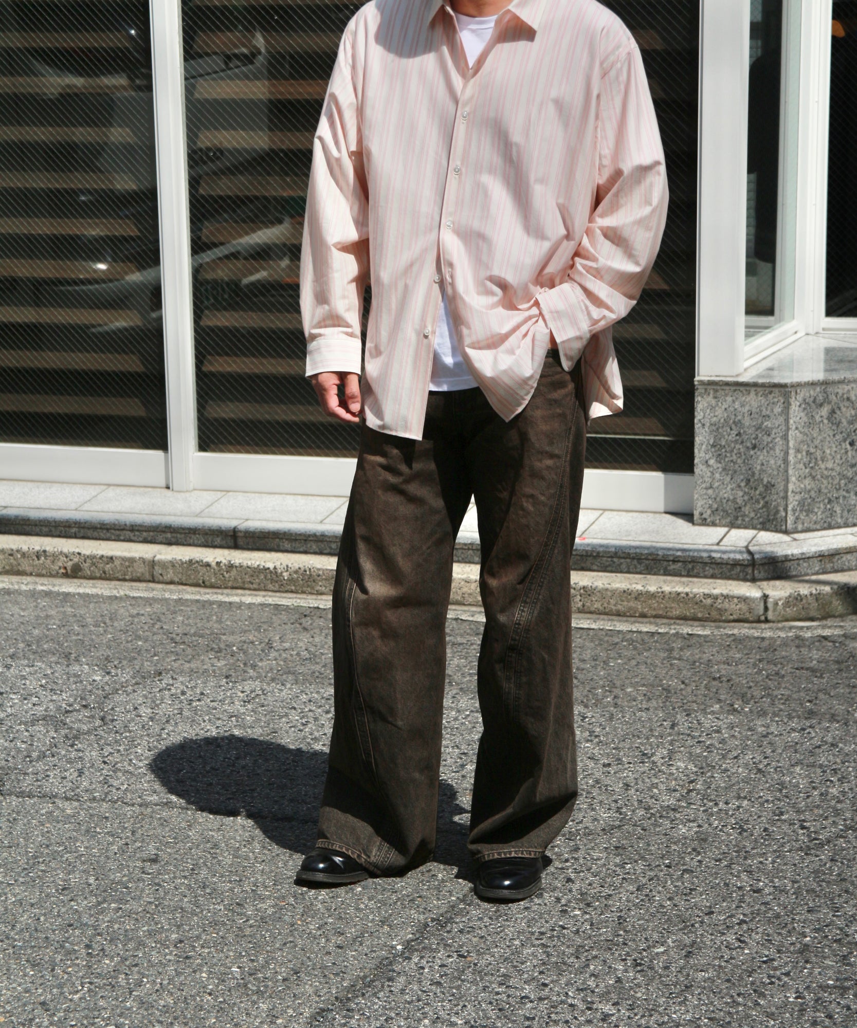46G Atmosphere Stripe L/S Shirt "PINK"