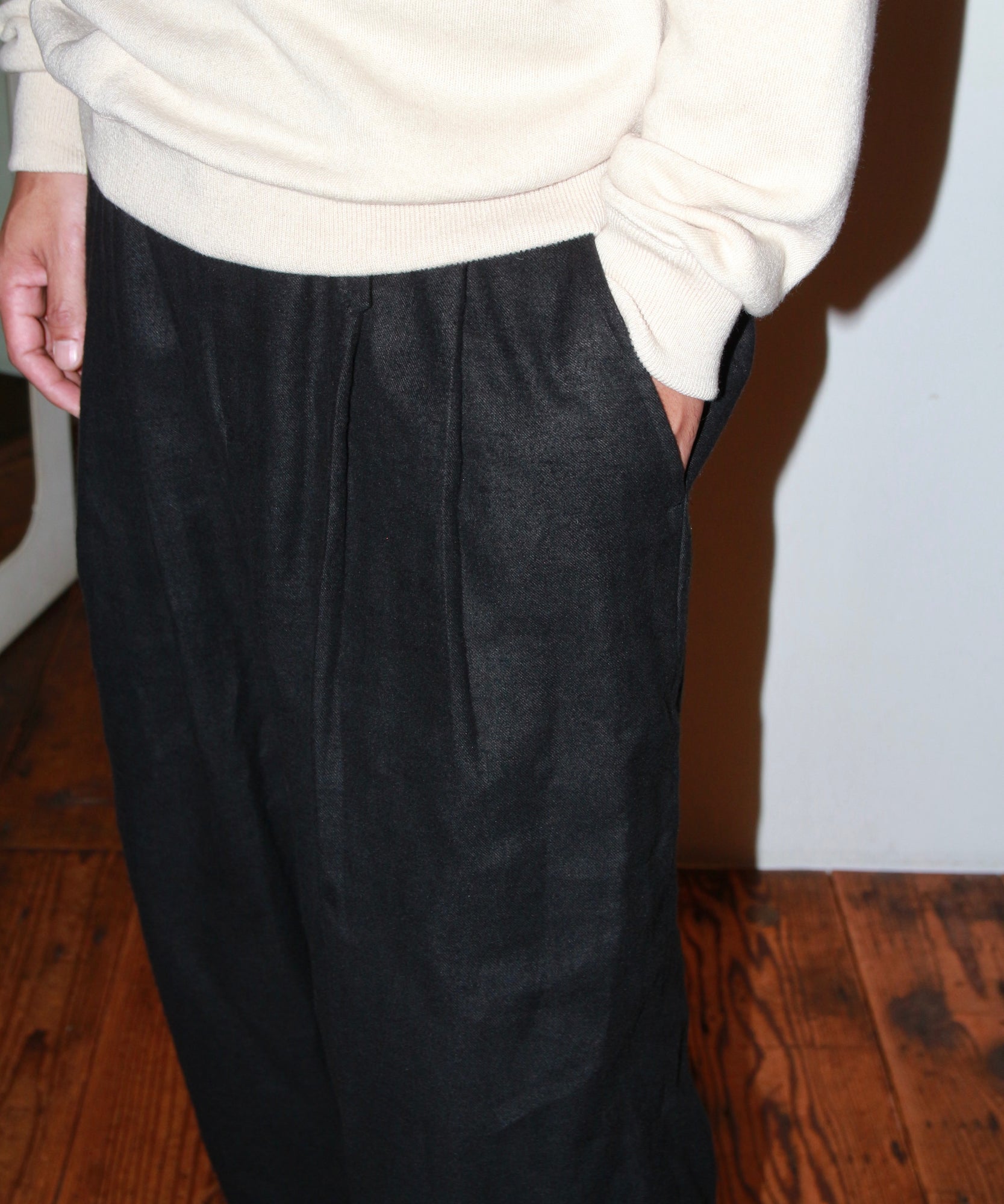 HEMP BROWSING PANTS "BLACK"