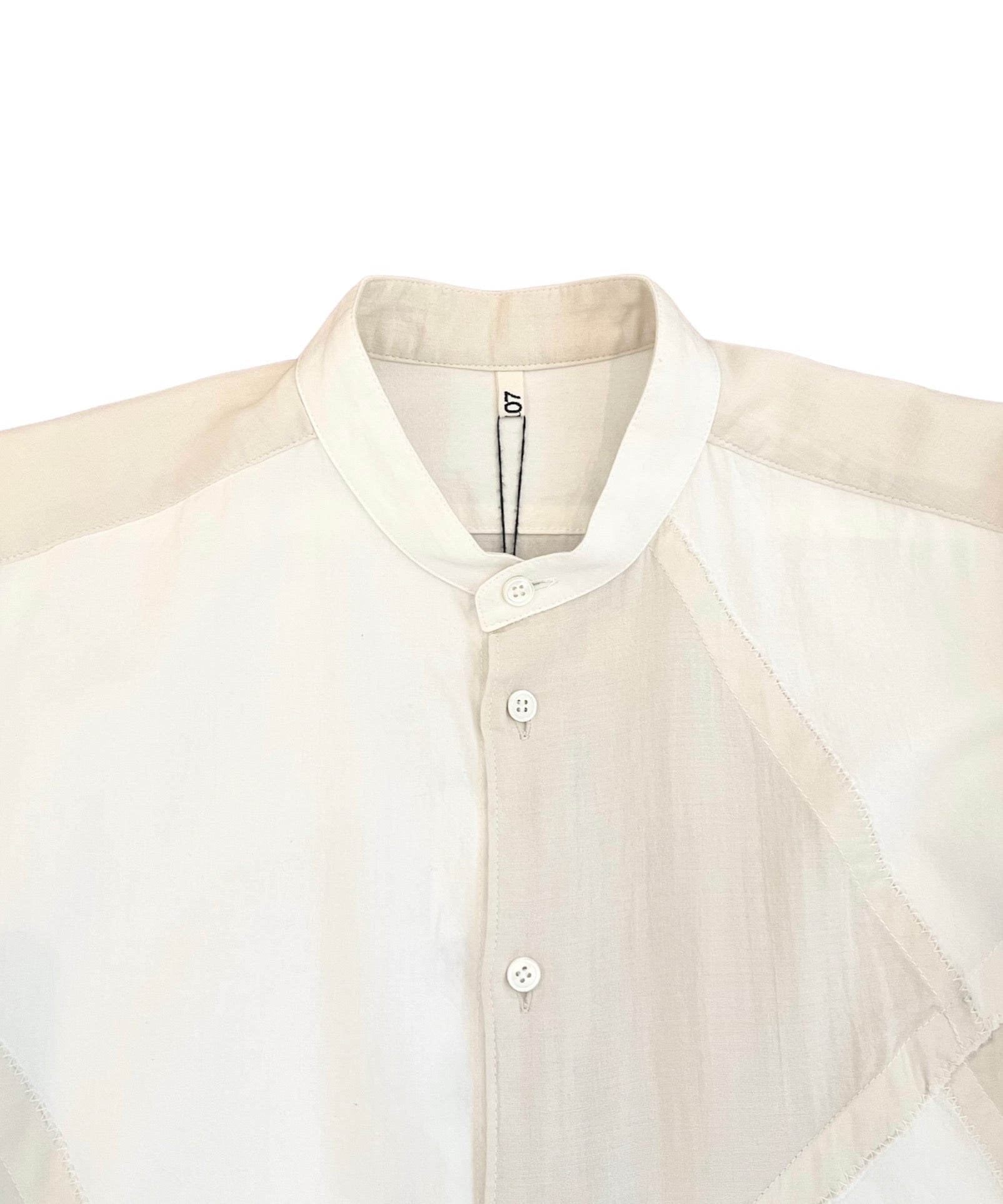 Block cutting shirt "WHITE"