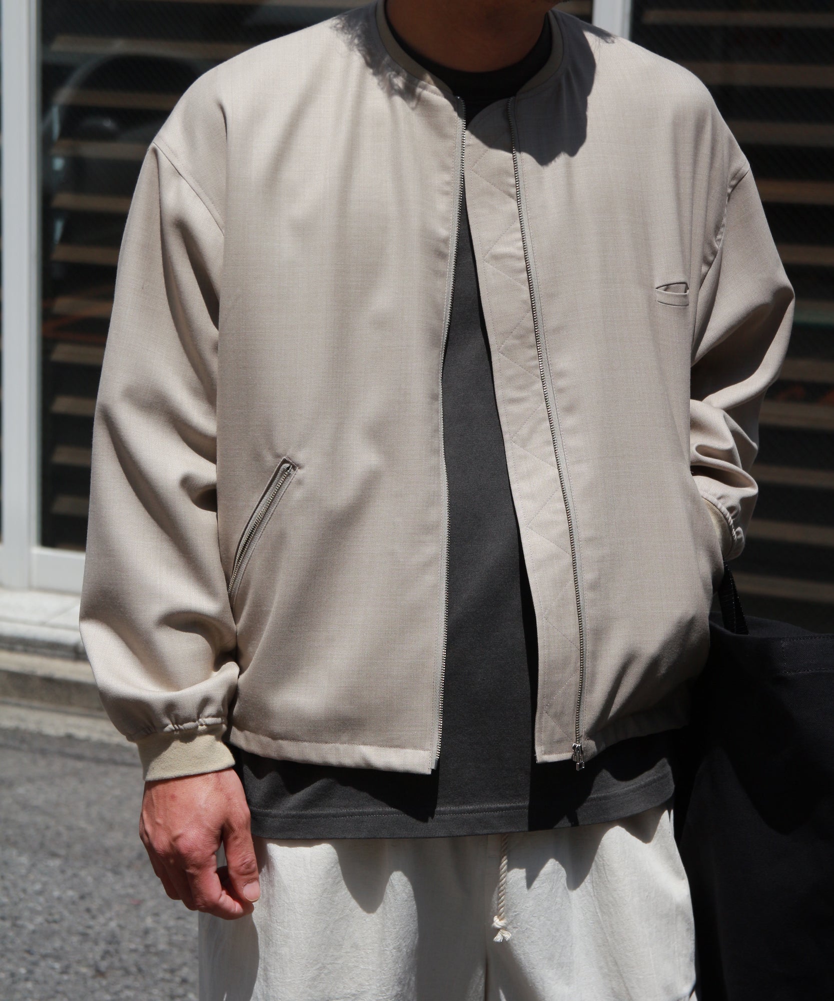 よそいきバックポケットZipブルゾン "BLACK"