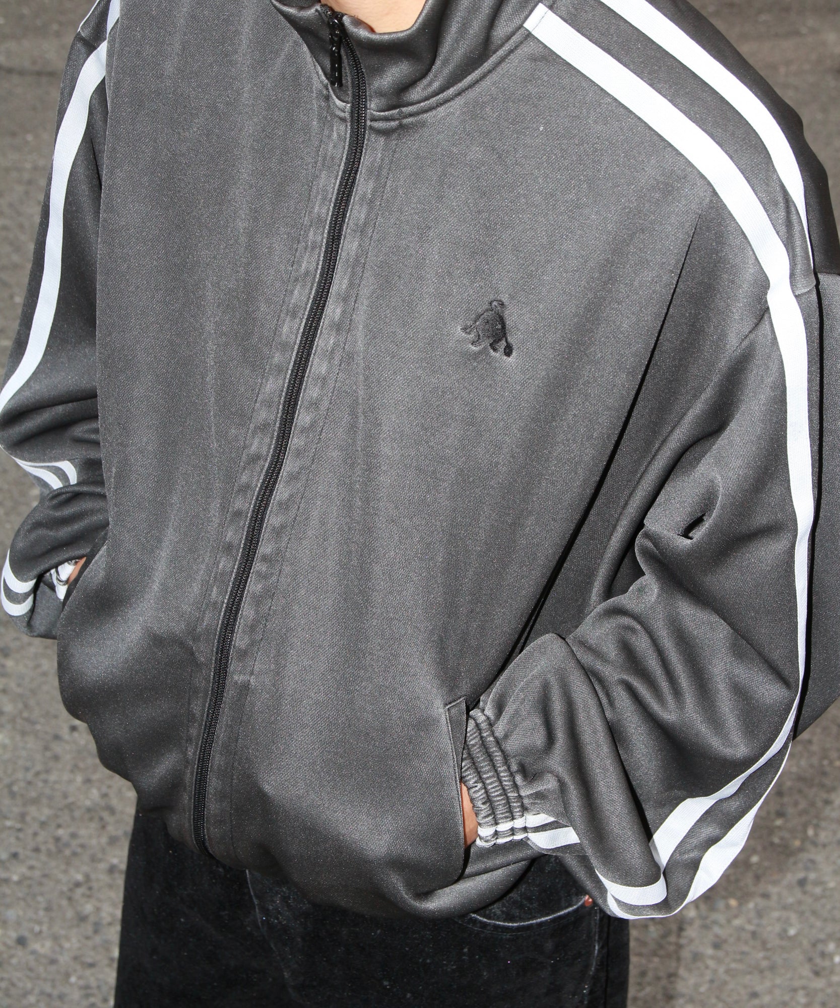 FADED BLACK TRACK JACKET "GREY"