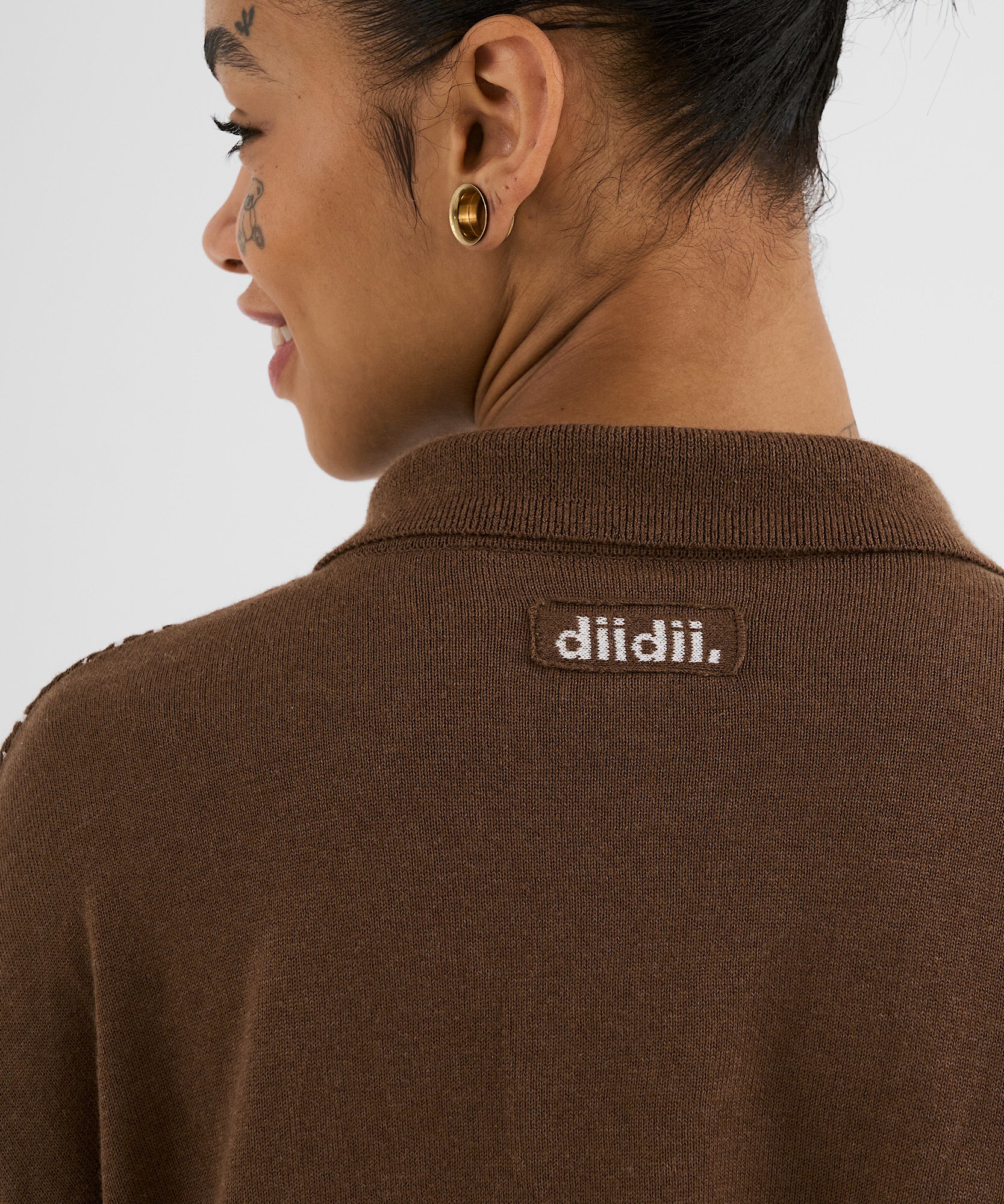 diidii knit polo "BROWN"