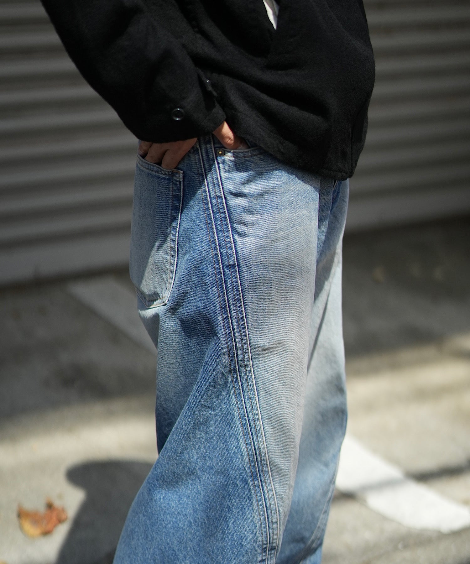 3D TWISTED WIDE LEG JEANS "VINTAGE FADED INDIGO"