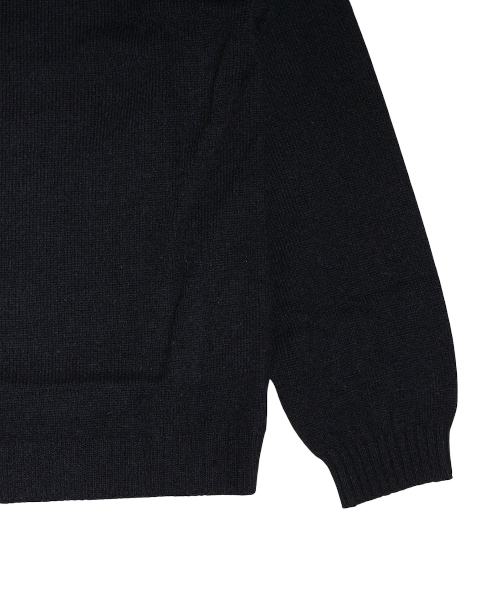 ALPACA POLO COLLAR KNIT SHIRT "BLACK"