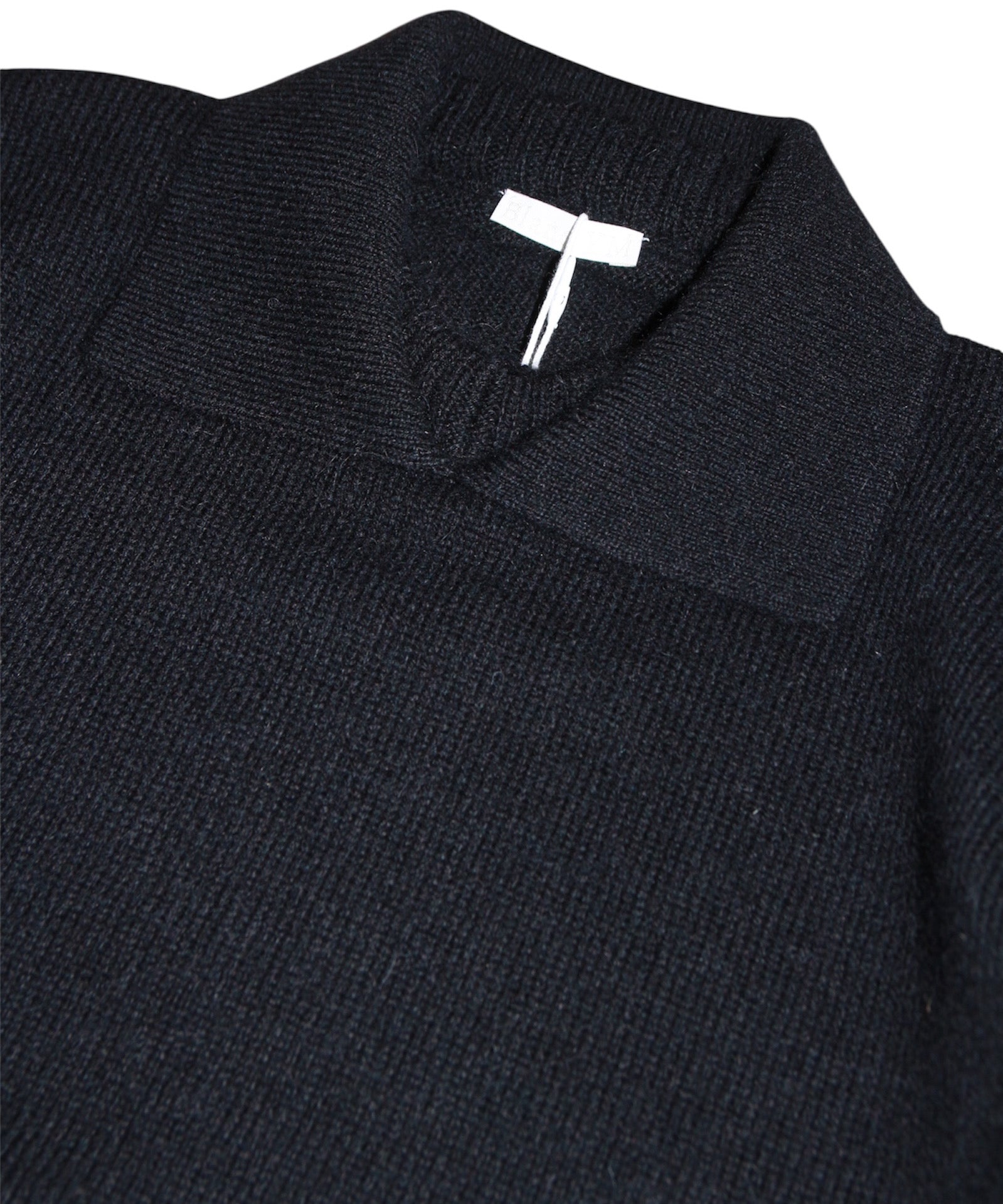 ALPACA POLO COLLAR KNIT SHIRT "BLACK"