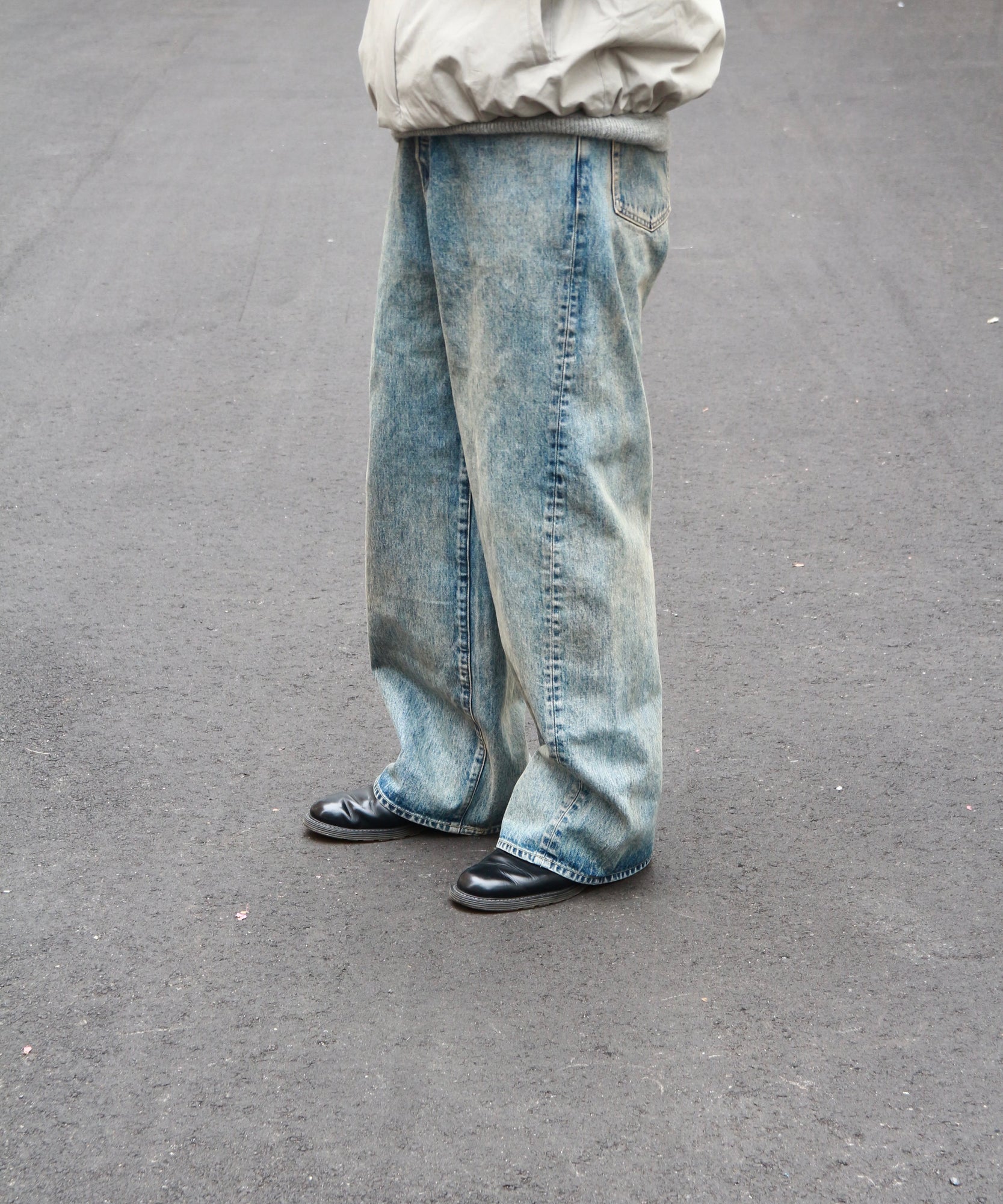 TWIST SEAM BAGGY VINTAGE DENIM JEANS "INDIGO"