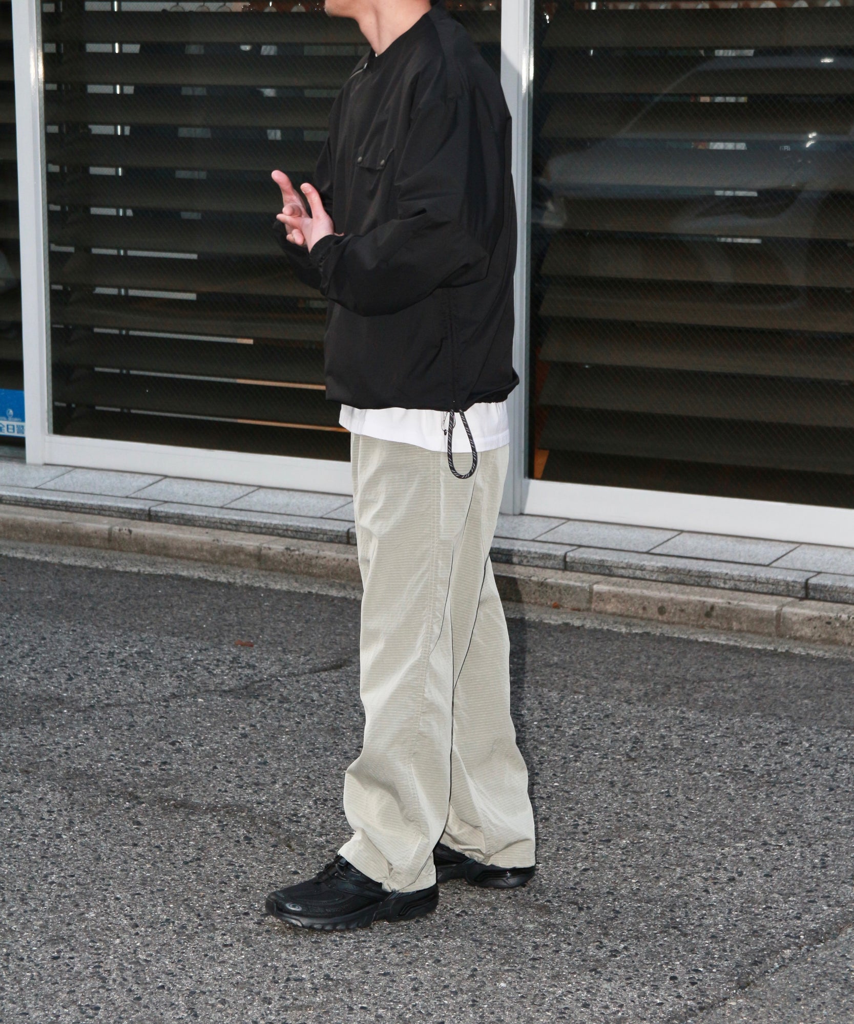 LIGHT GRID PANTS "CREAM"
