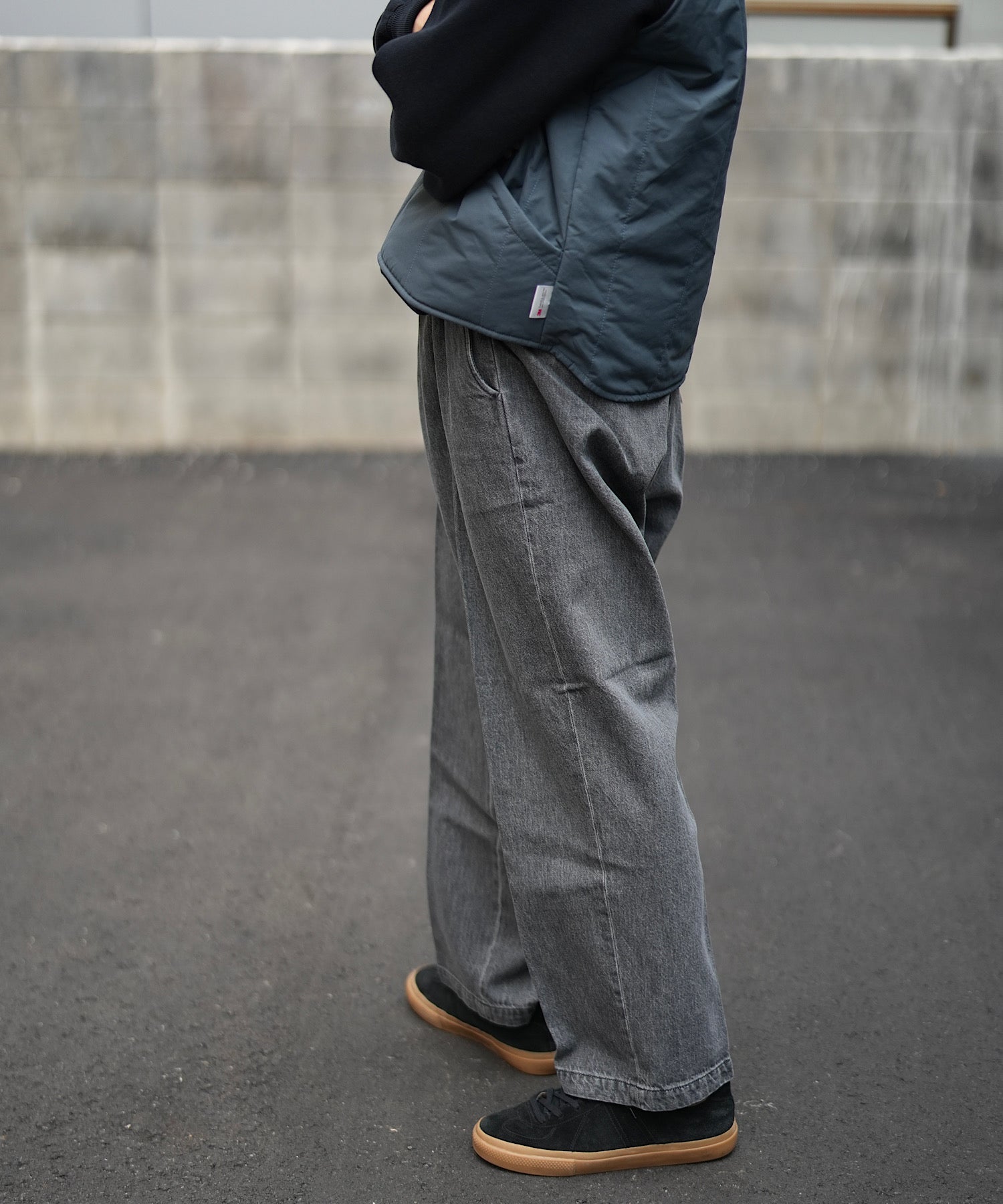 Easy Wide Tapered Pants(12.5oz Denim) "GREY"