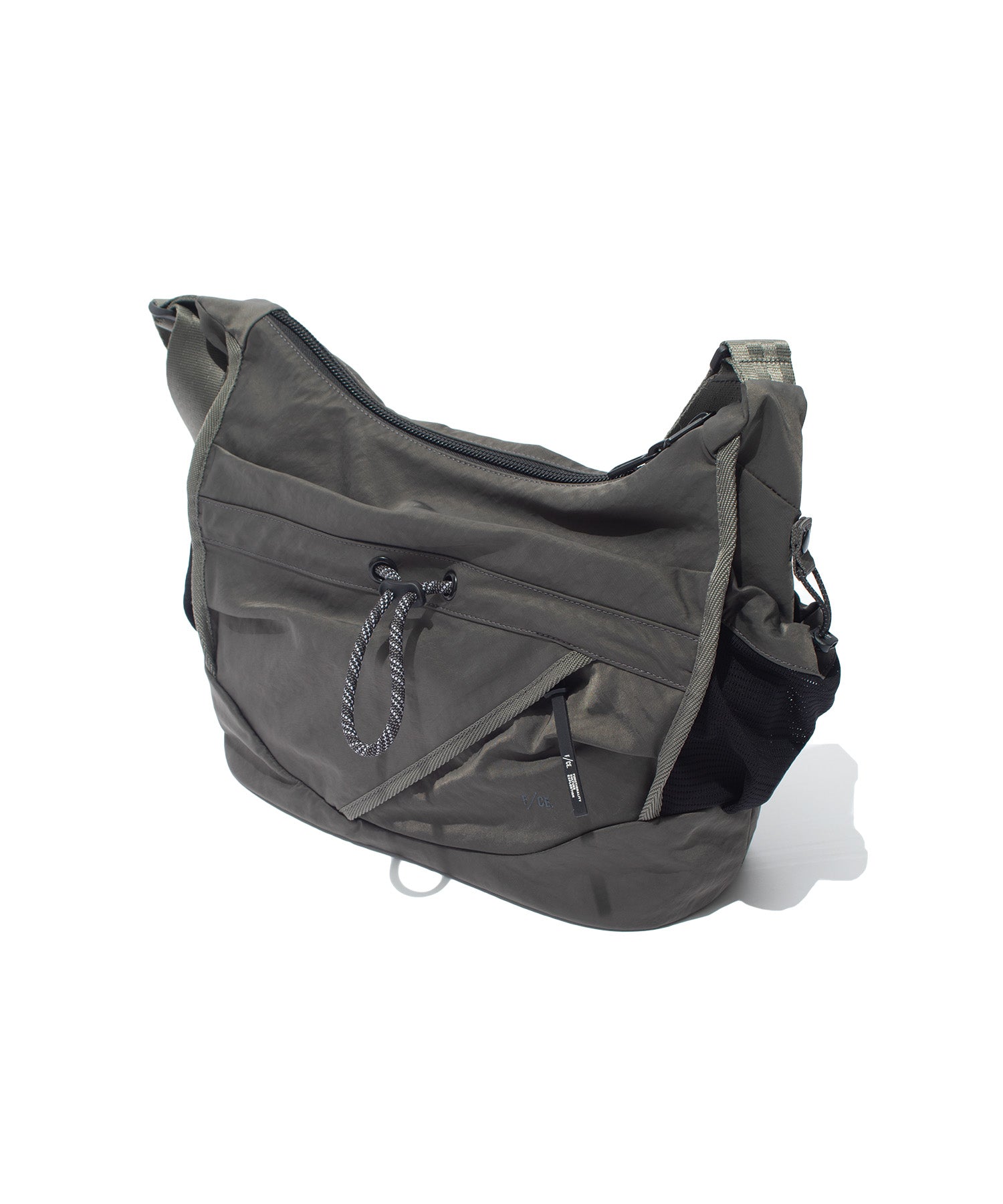 TEXTURED TWILL 2WAY SHOULDER TOTE "BLACK"