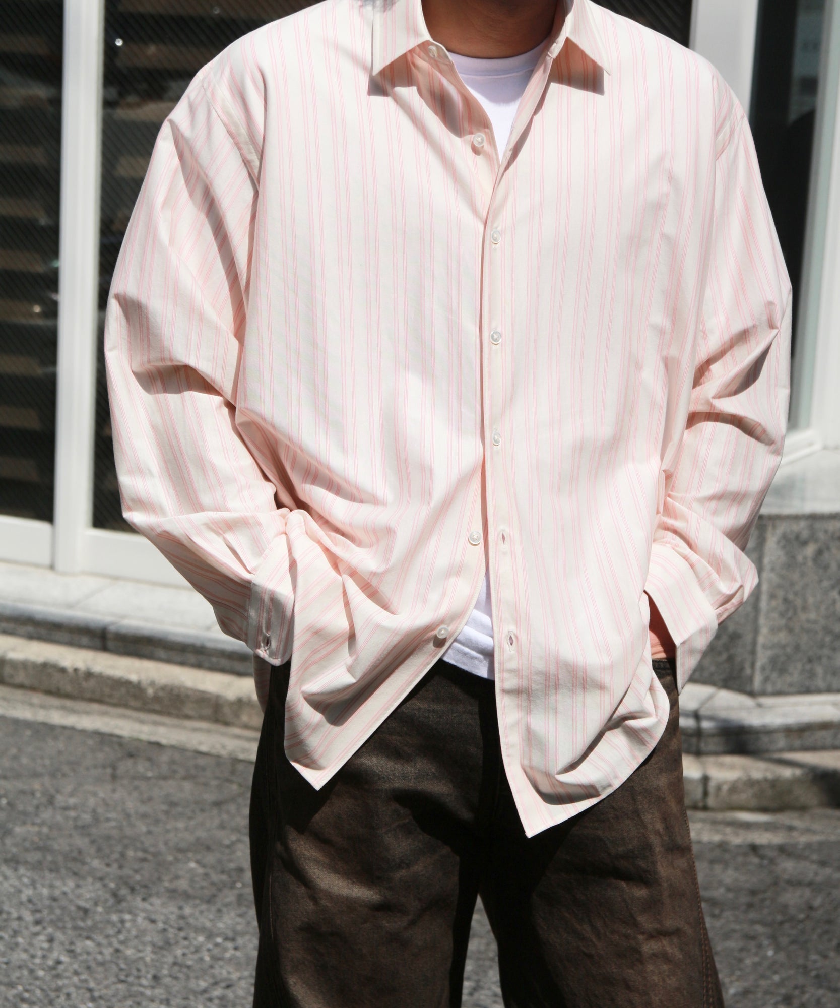 46G Atmosphere Stripe L/S Shirt "PINK"