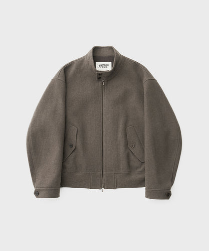 ANOTHER OFFICE アナザーオフィス ウールブルゾン　アウター　ハリントン　グレーブラウン 韓国ブランド  正規取扱店 INPUT 広島