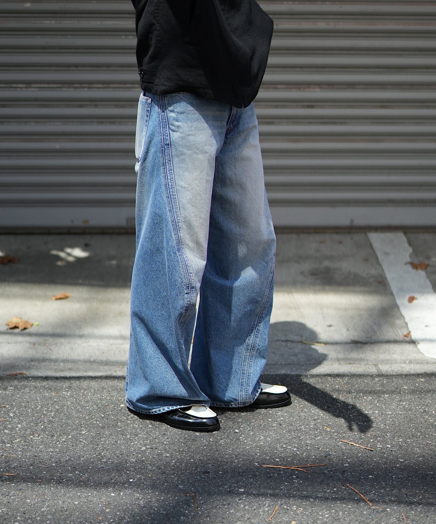 3D TWISTED WIDE LEG JEANS "VINTAGE FADED INDIGO"