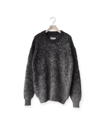 GLITTER FUR KNIT GRADATION CREW NECK LS 