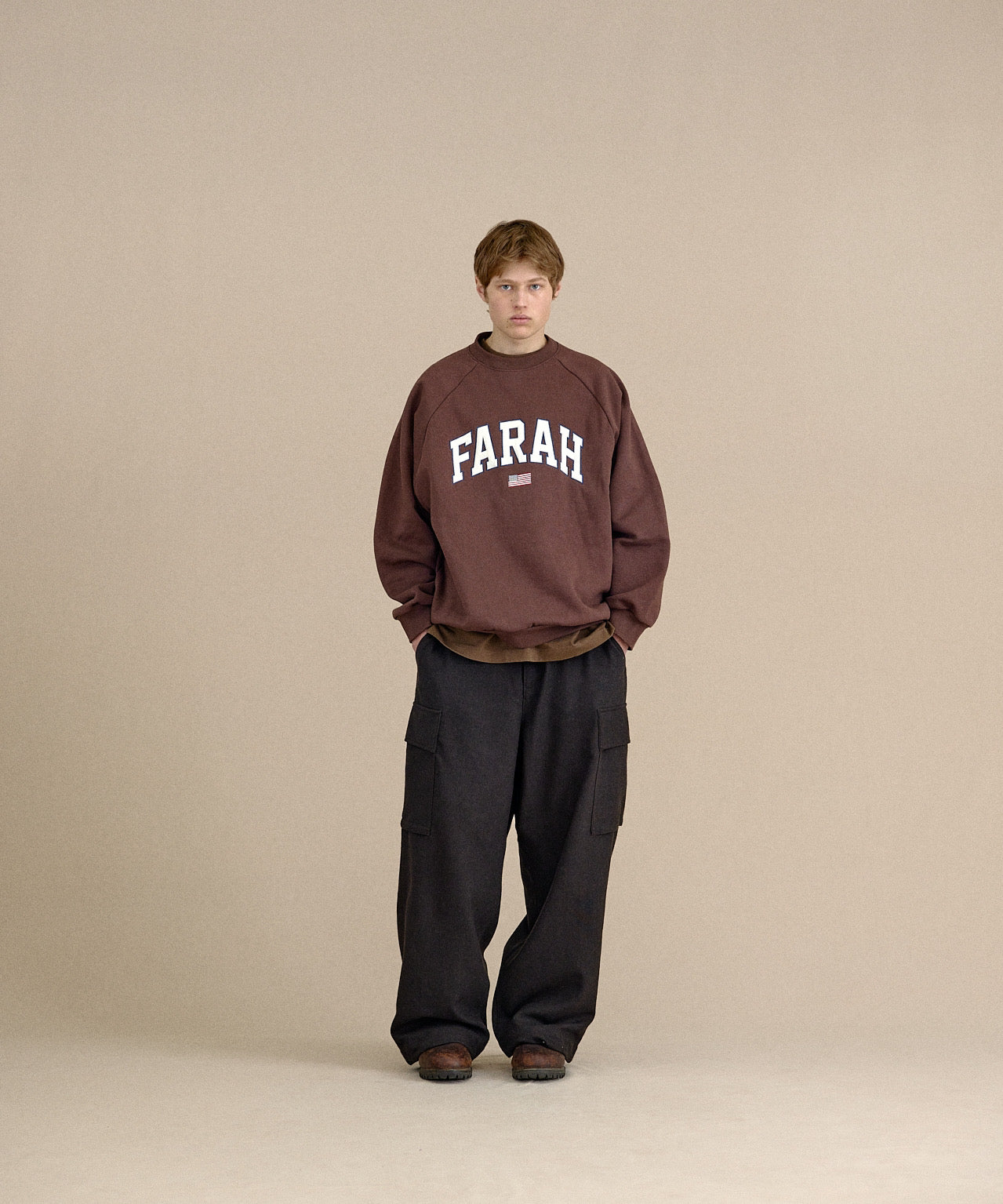 FARAH ファーラー パンツ カーゴパンツ ウール ホームスパン ゴールド 通販 正規取扱店 INPUT