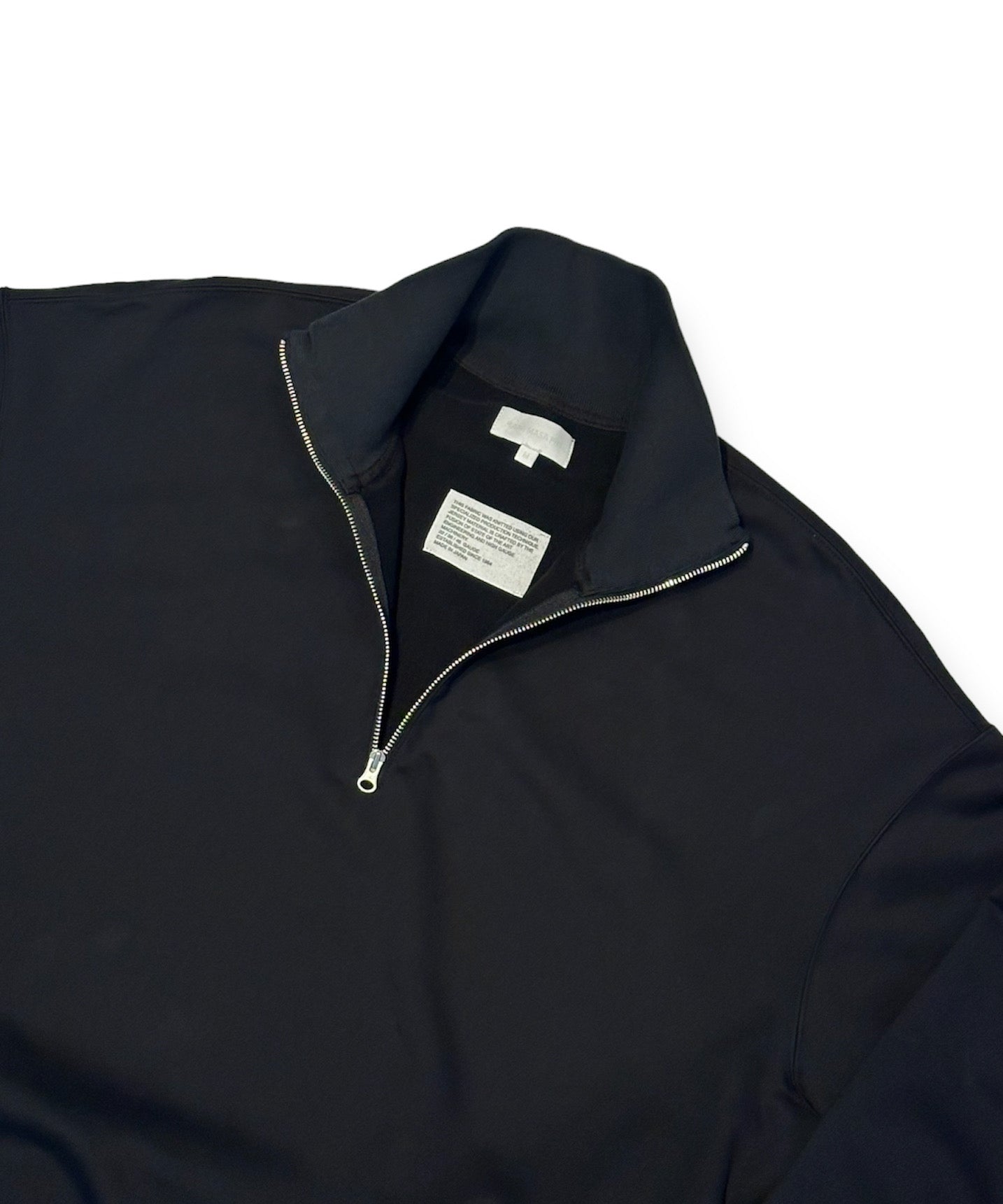 36G Super Fine Gauge Half Zip Pullover "BLACK"