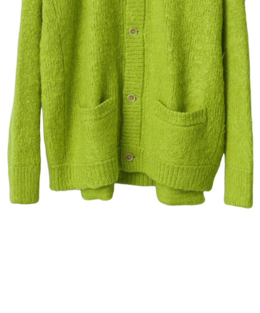 KID MOHAIR CRADIGAN "YELLOW GREEN"