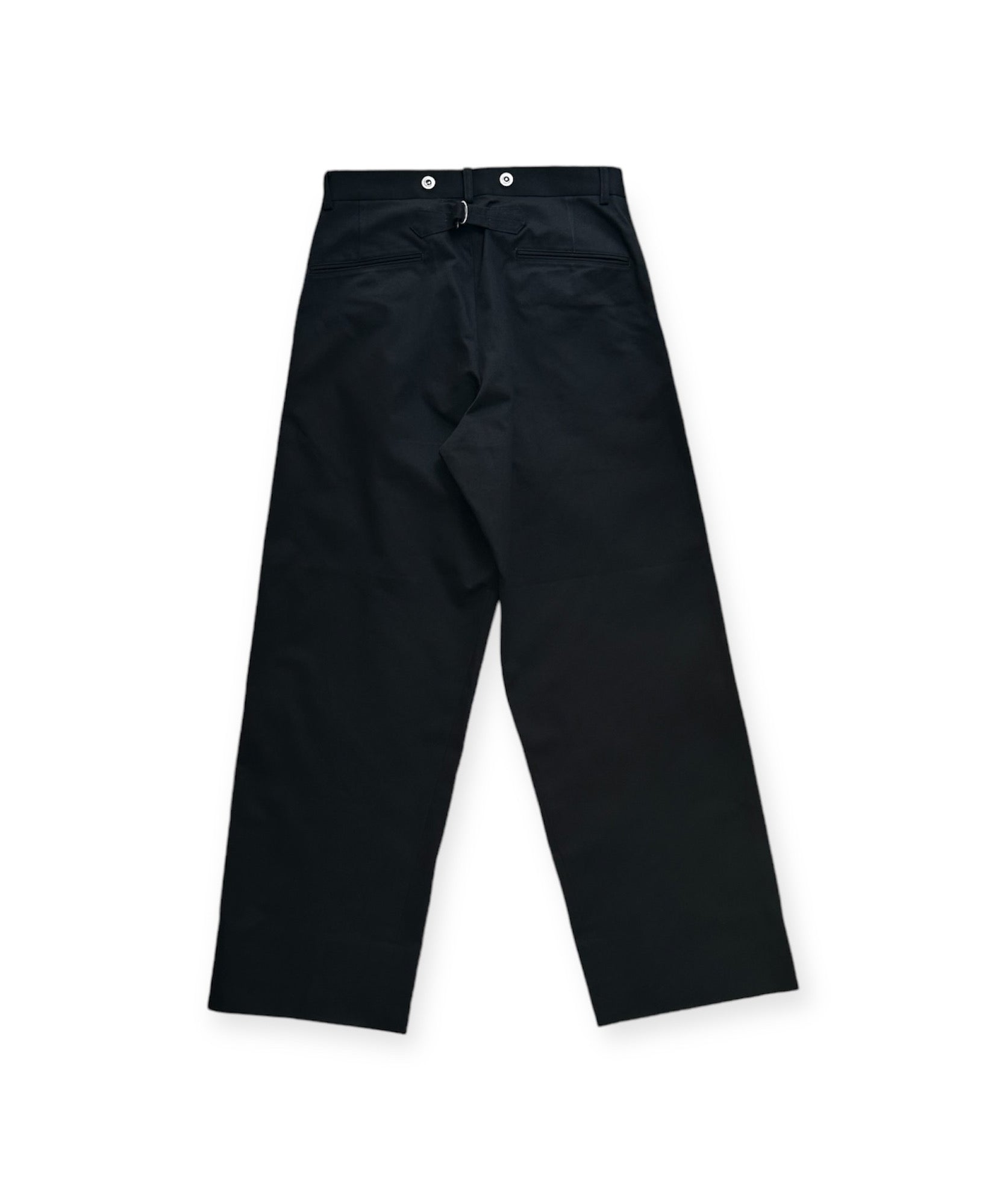 VINTAGE CHINO WASHER MIL BAGGY TROUSER "BLACK"