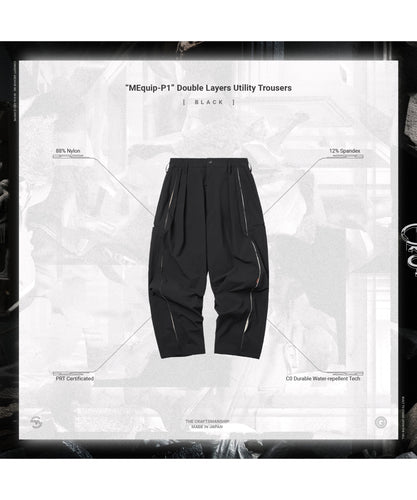 “MEquip-P1” Double Layers Utility Trousers GOOPiMADE グーピーメイド パンツ シャカパン ブラック 通販 正規取扱店 INPUT 広島